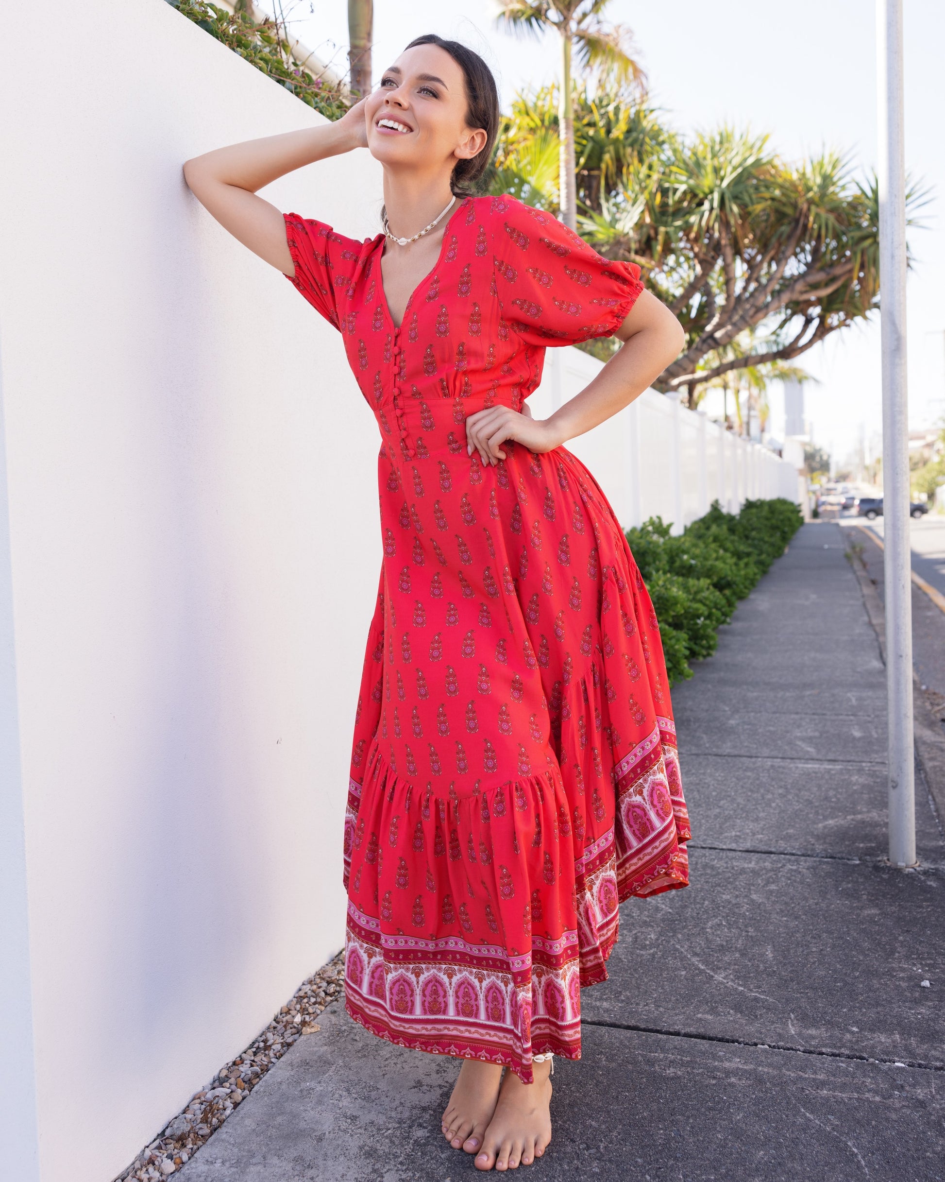 VERA MAXI DRESS WATERMELON SUGAR
