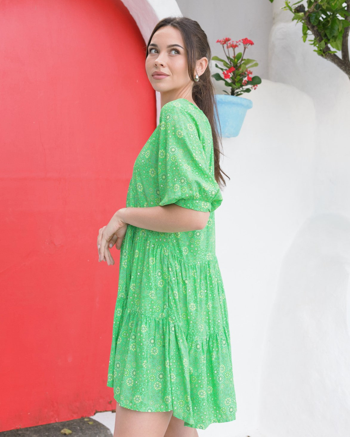 JANE MINI DRESS EVERGREEN