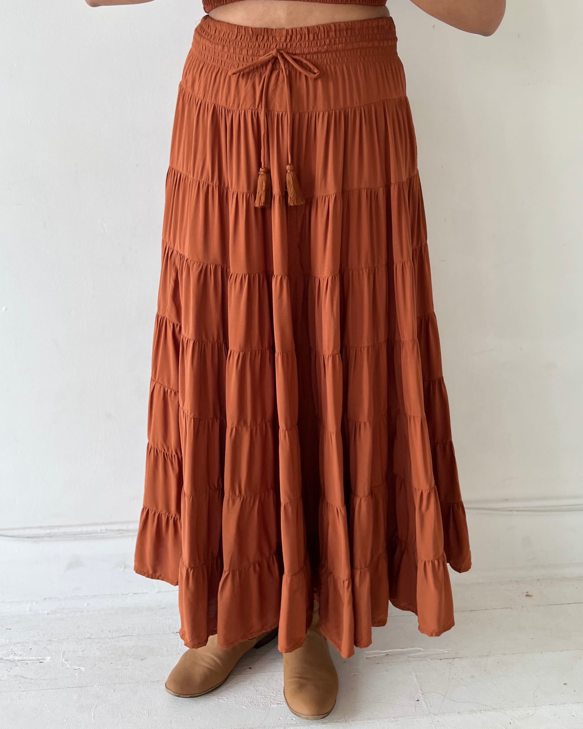 PENNY MAXI SKIRT GINGERBREAD