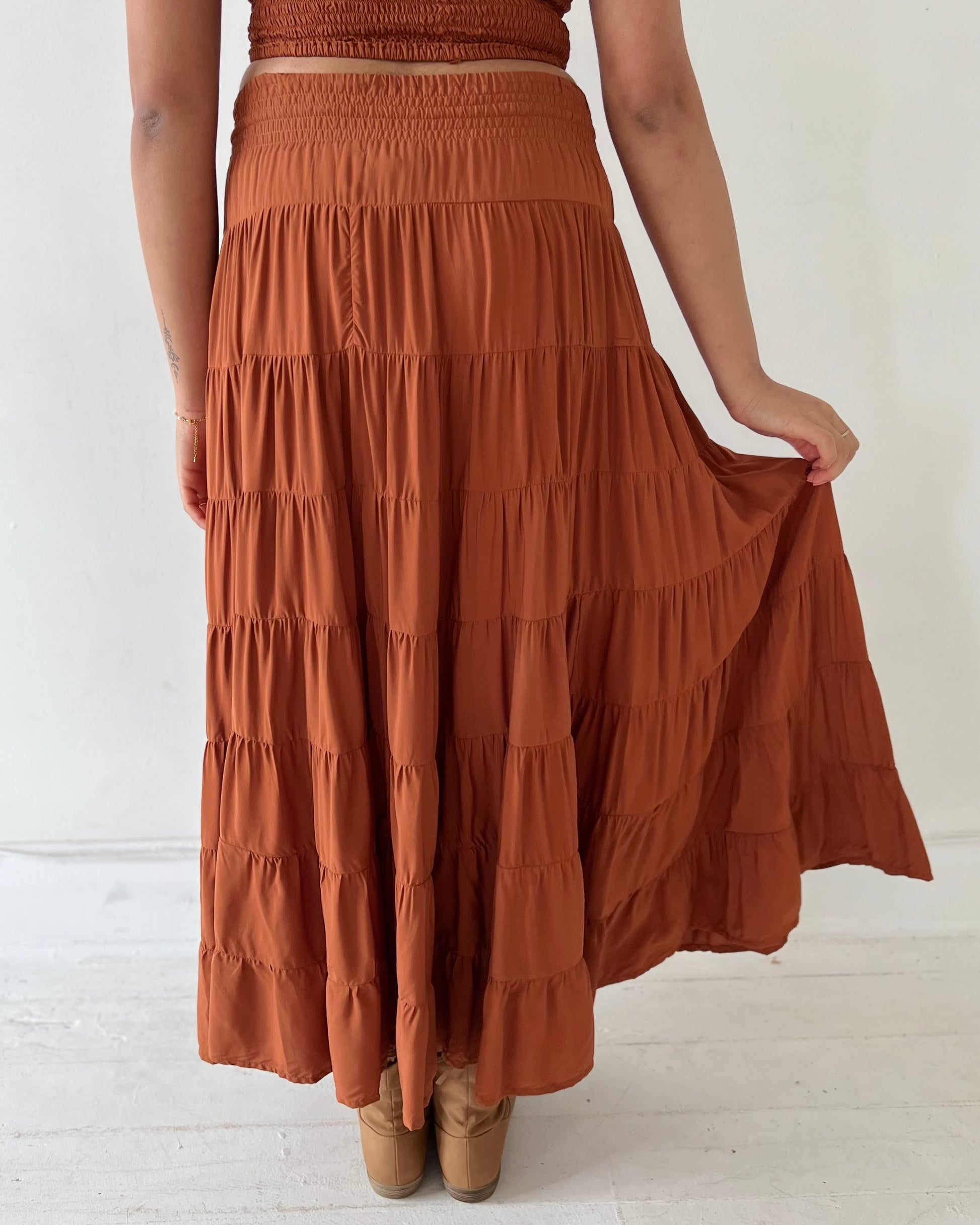 PENNY MAXI SKIRT GINGERBREAD