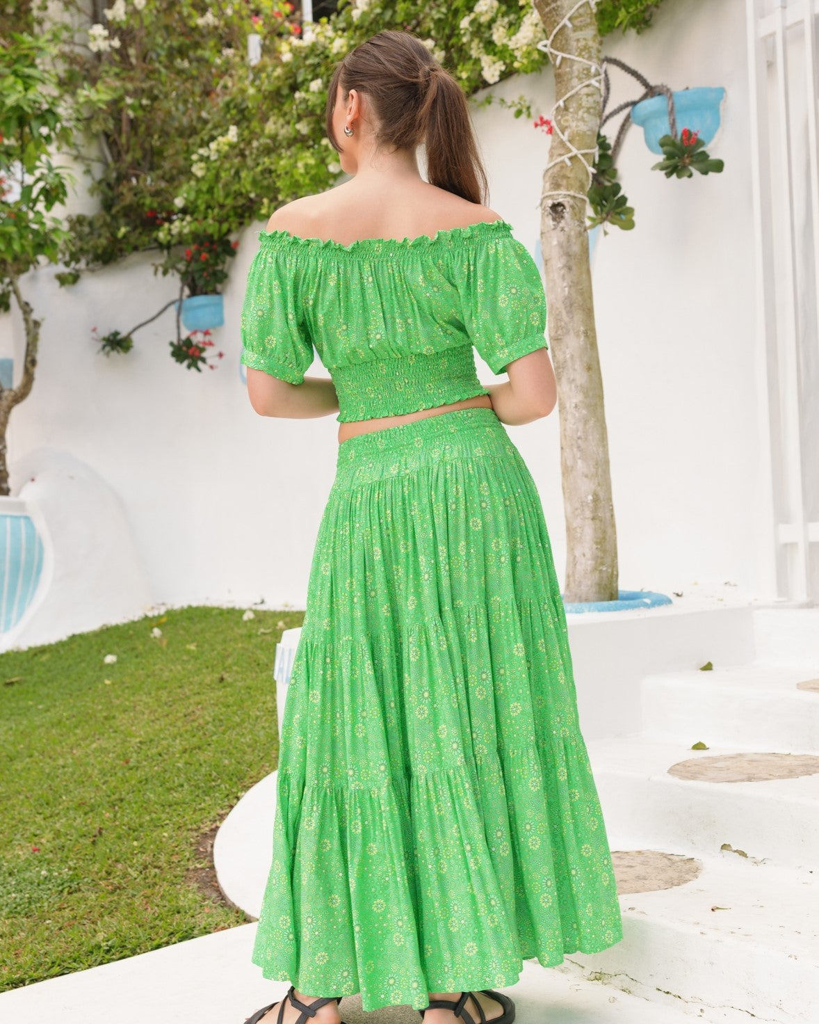 OAKLEY MAXI SKIRT EVERGREEN