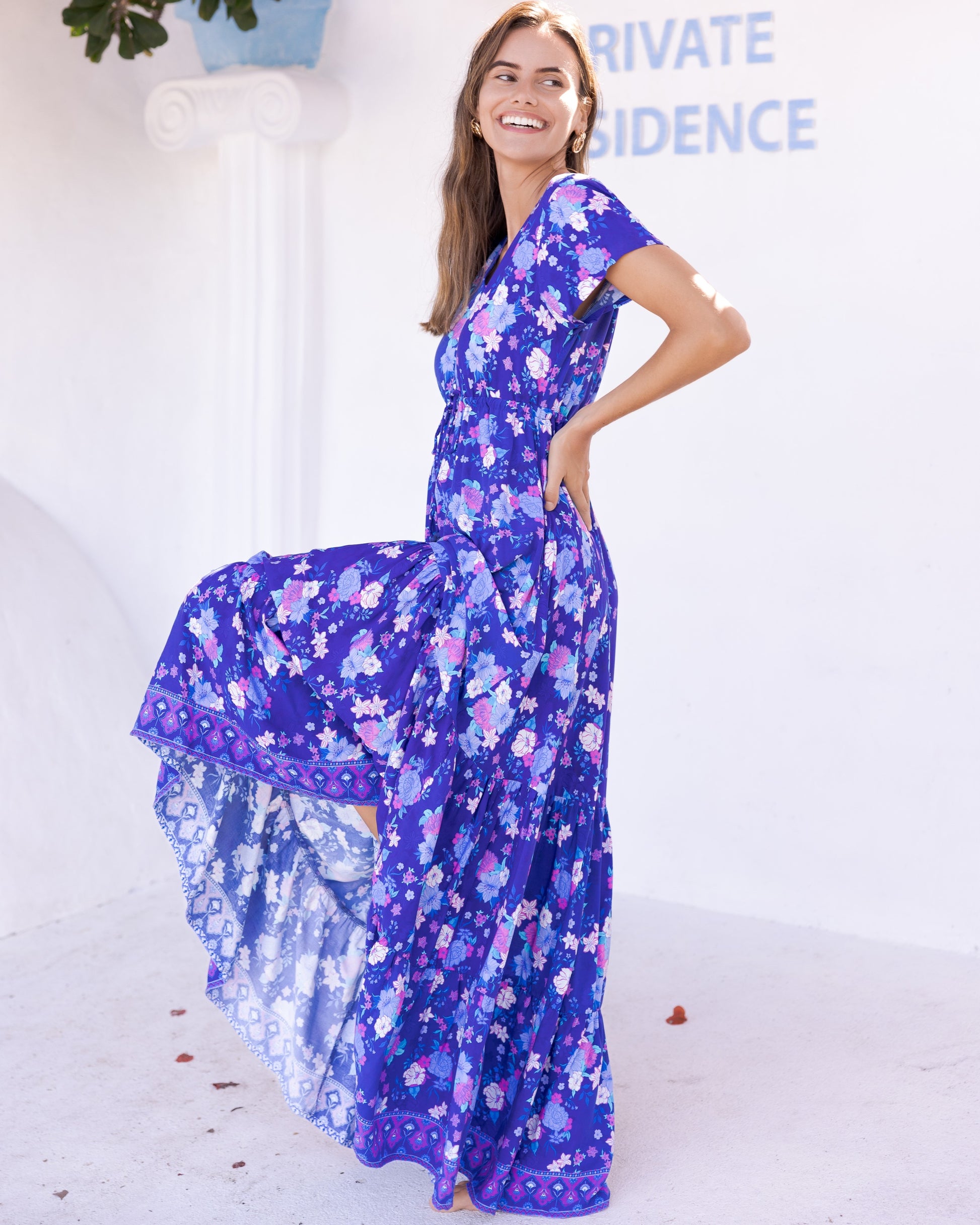 NOLA MAXI DRESS INDIGO BLOOM