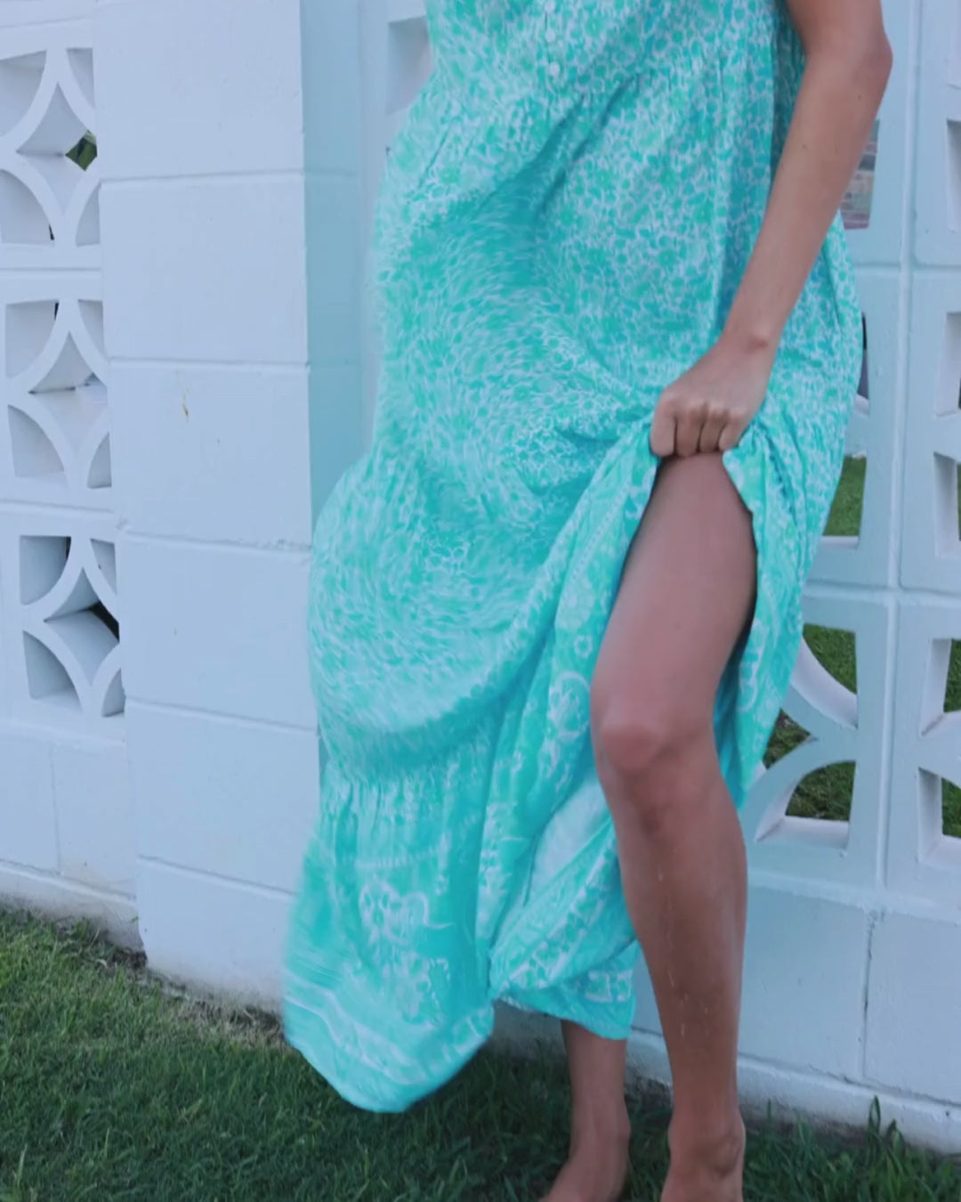 VALENTINA MAXI DRESS SEA MIST