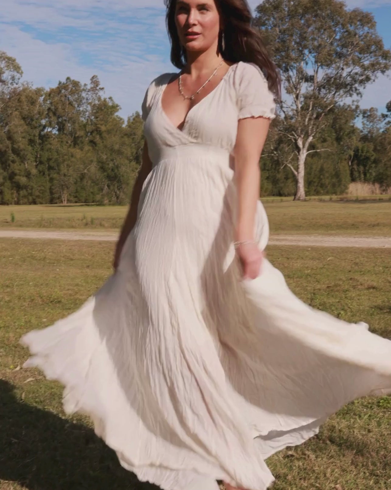 BRIGITTE MAXI DRESS VINTAGE CREAM