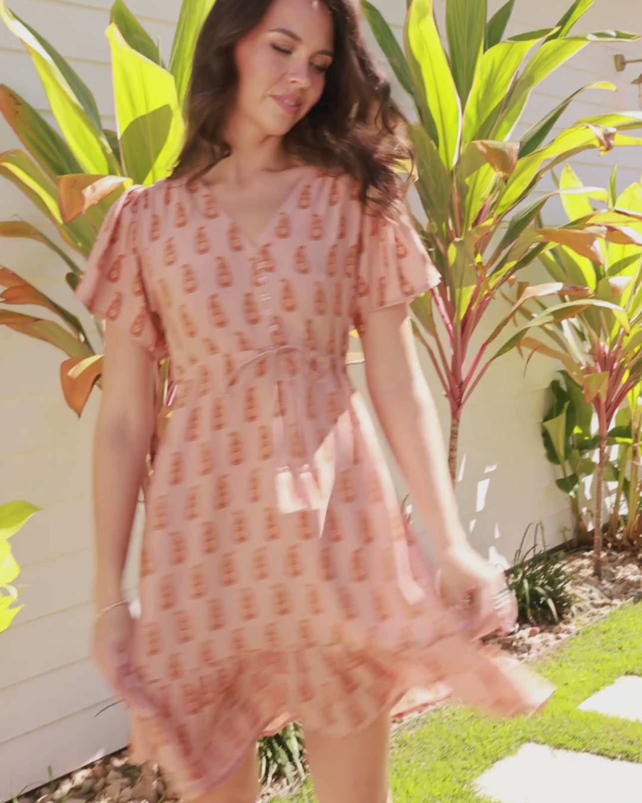 FRIEDA MINI DRESS ROSEWOOD