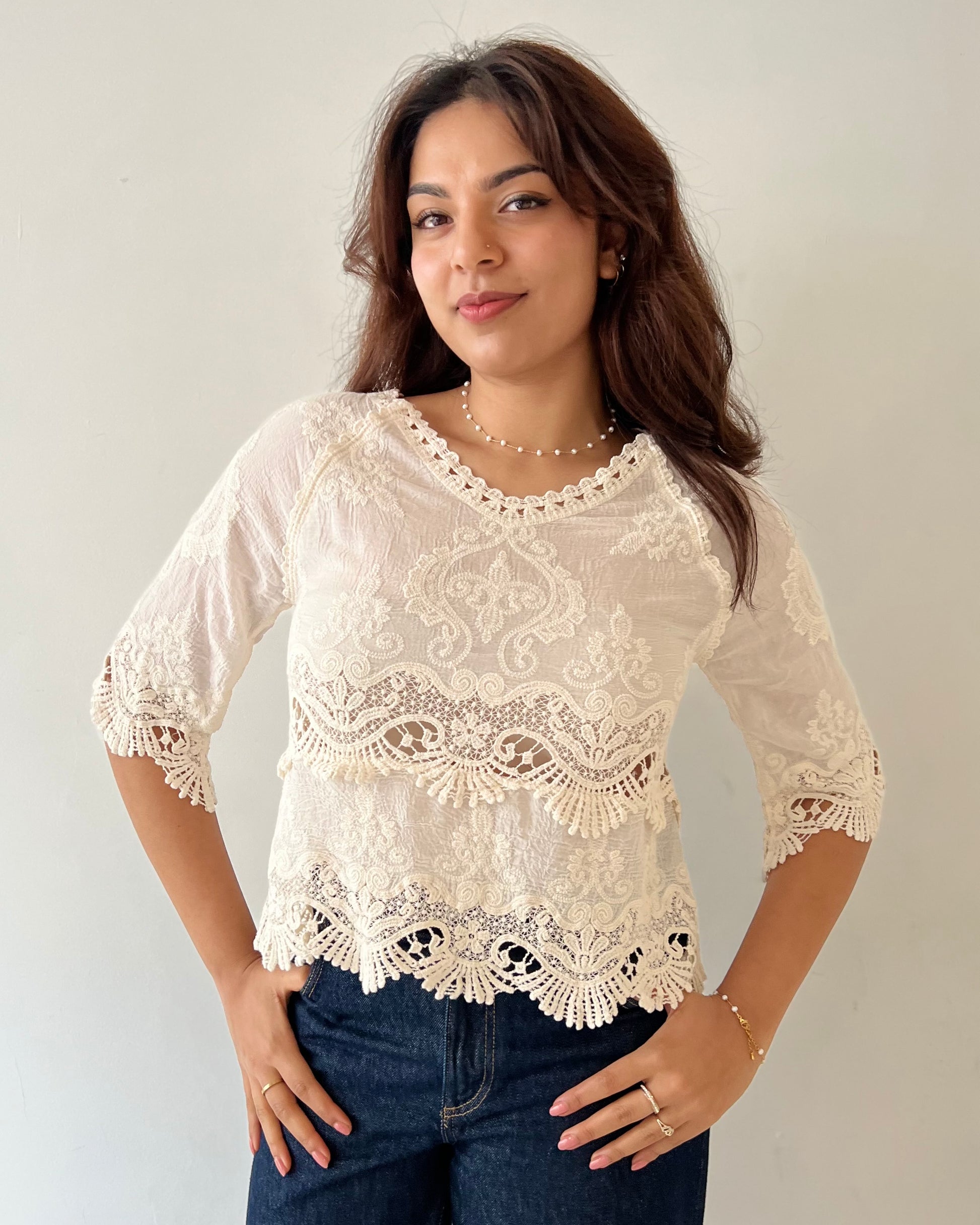MILA TOP VINTAGE CREAM
