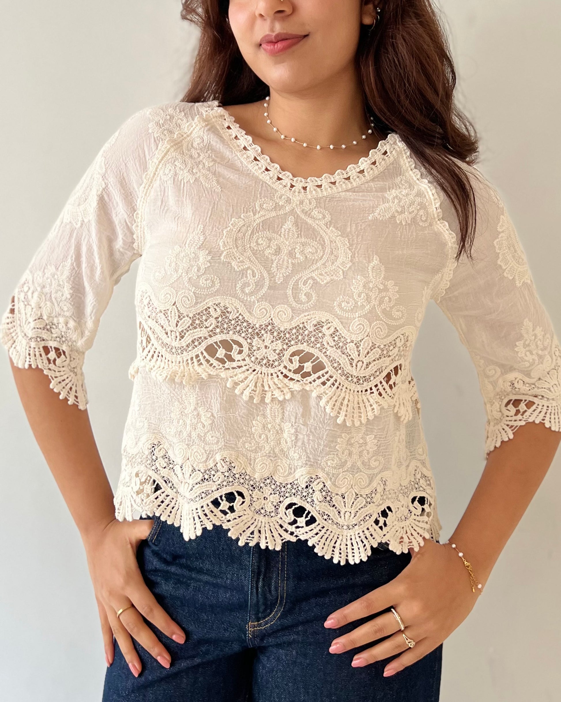 MILA TOP VINTAGE CREAM