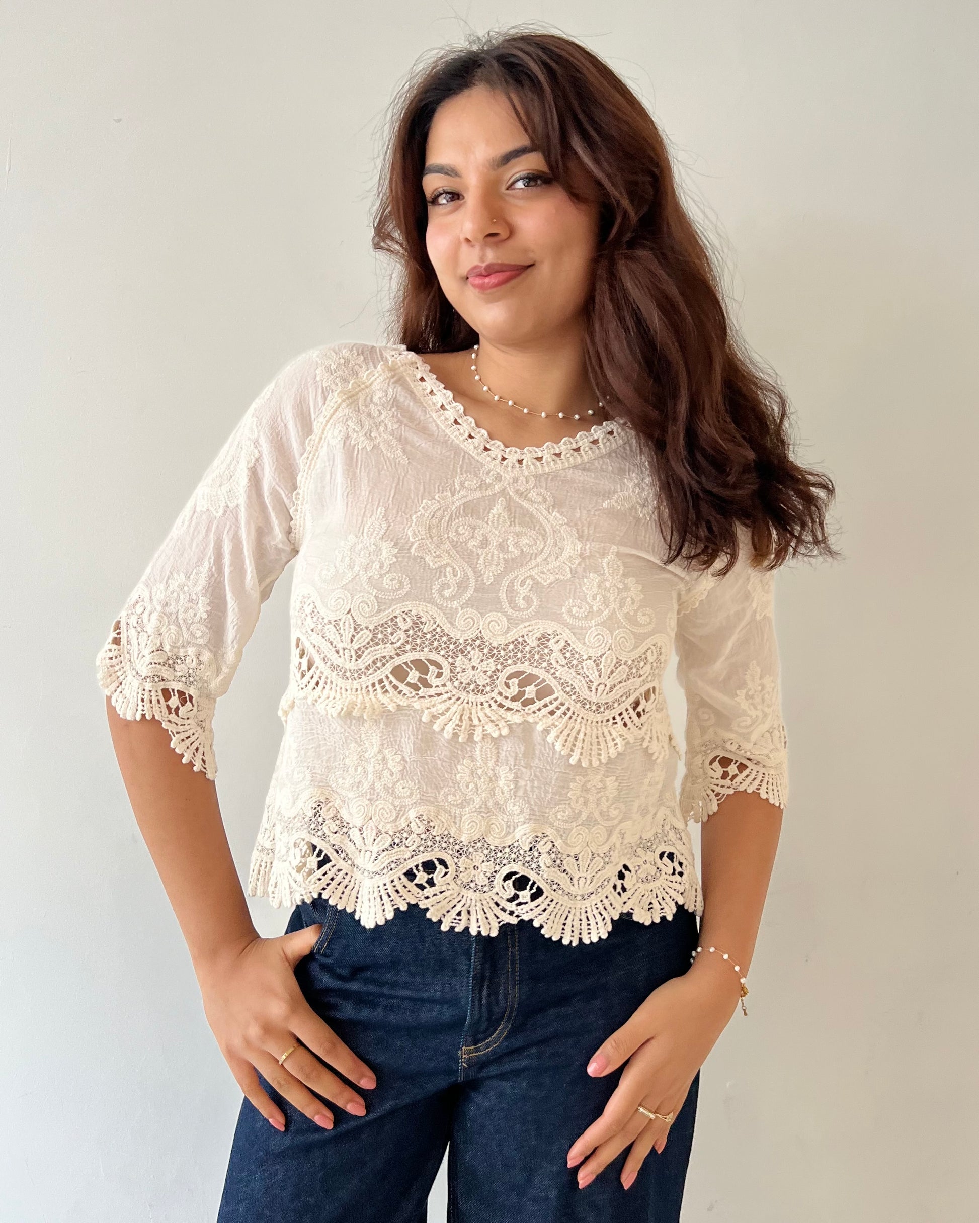MILA TOP VINTAGE CREAM