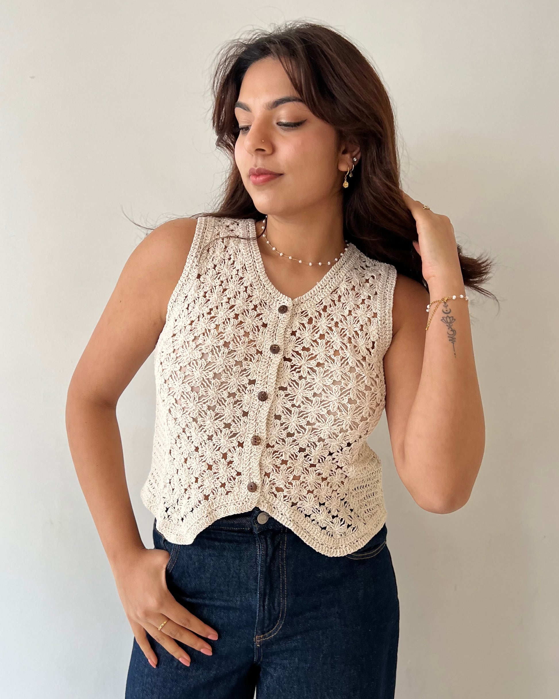MAHLI VEST VINTAGE CREAM