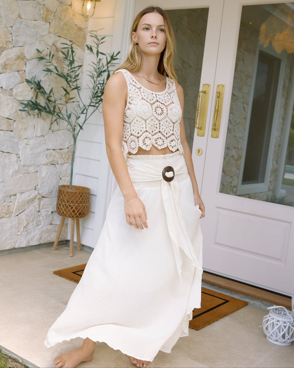 COCO MAXI SKIRT VINTAGE CREAM