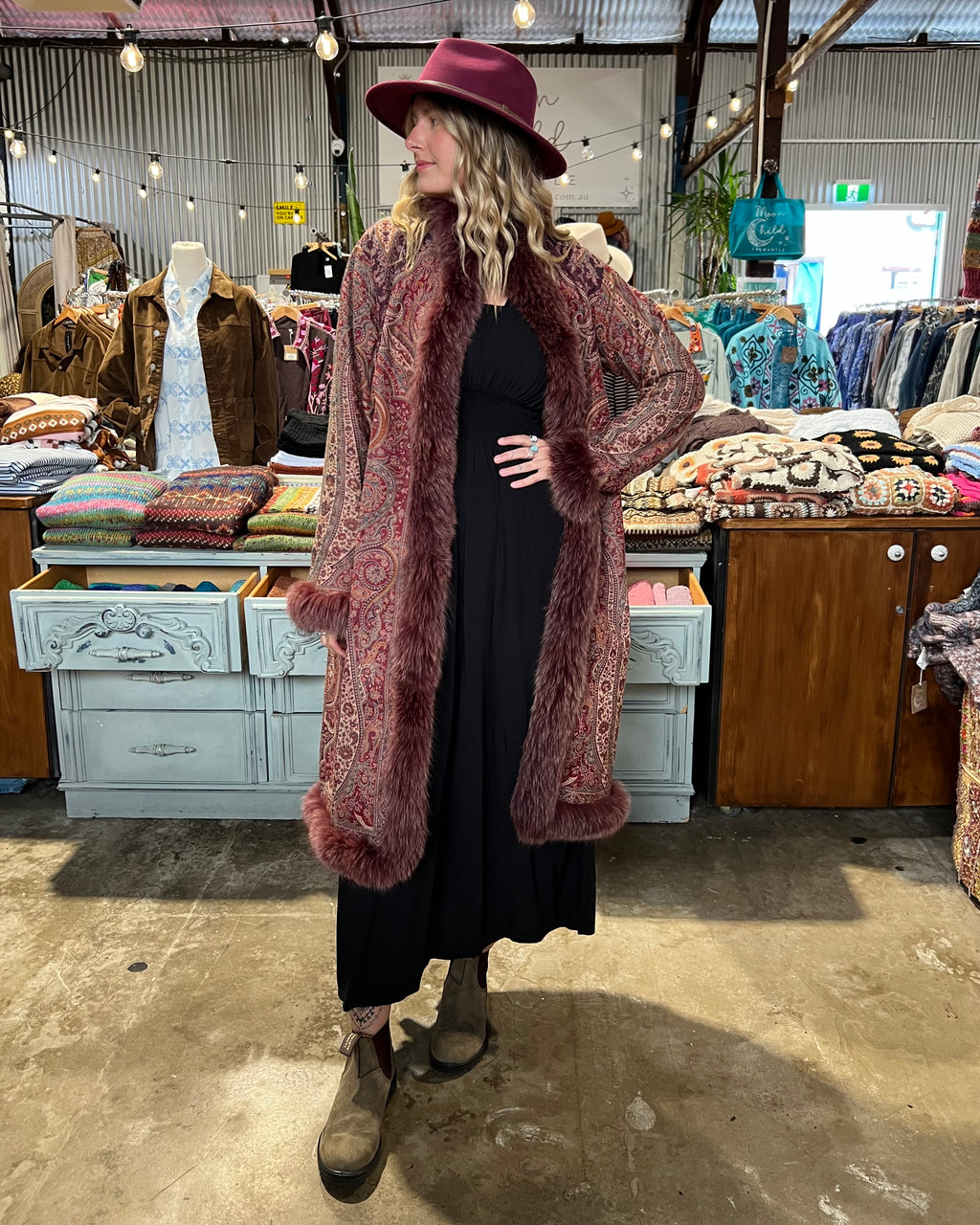 GOLDIE COAT BURGUNDY