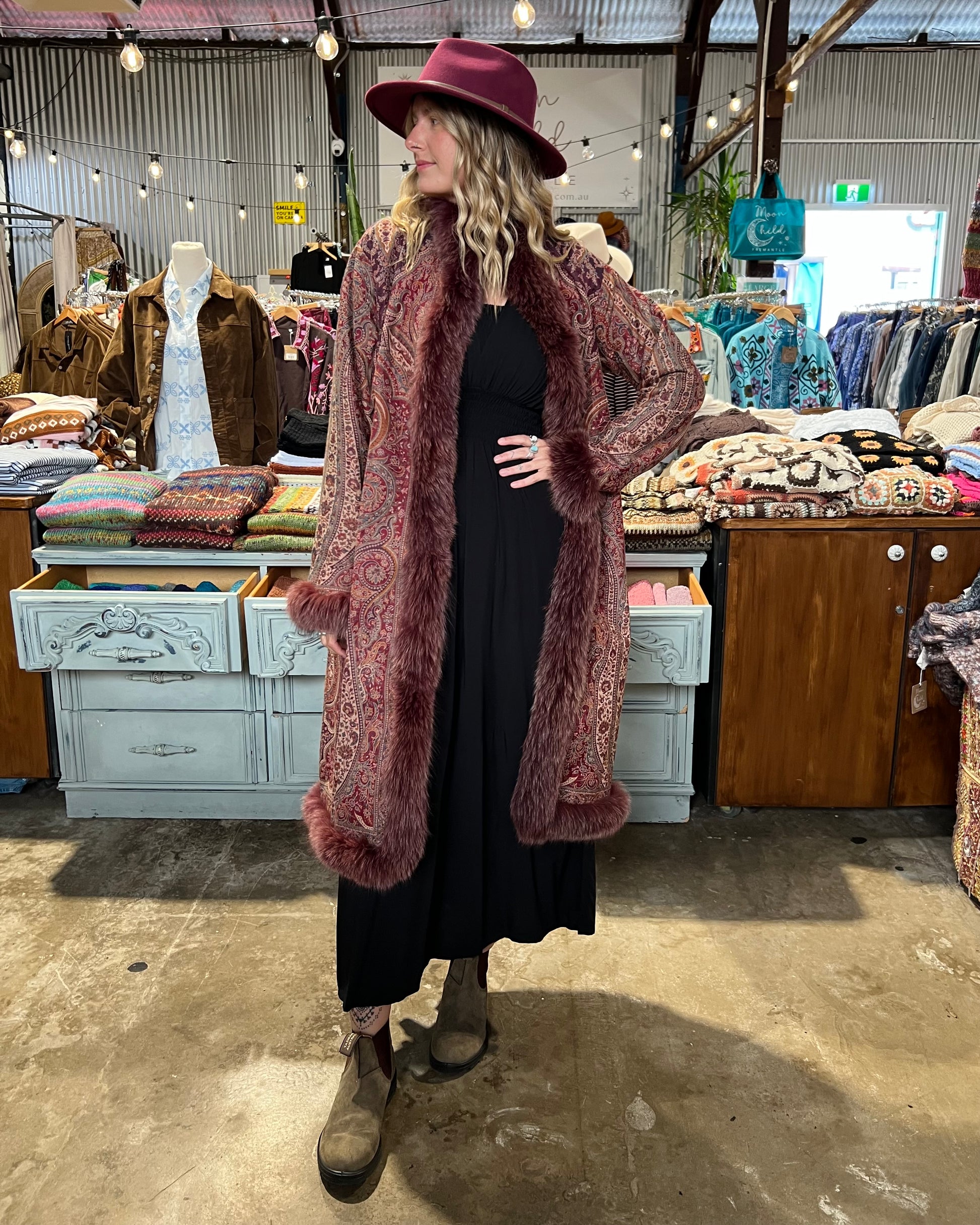 GOLDIE COAT BURGUNDY