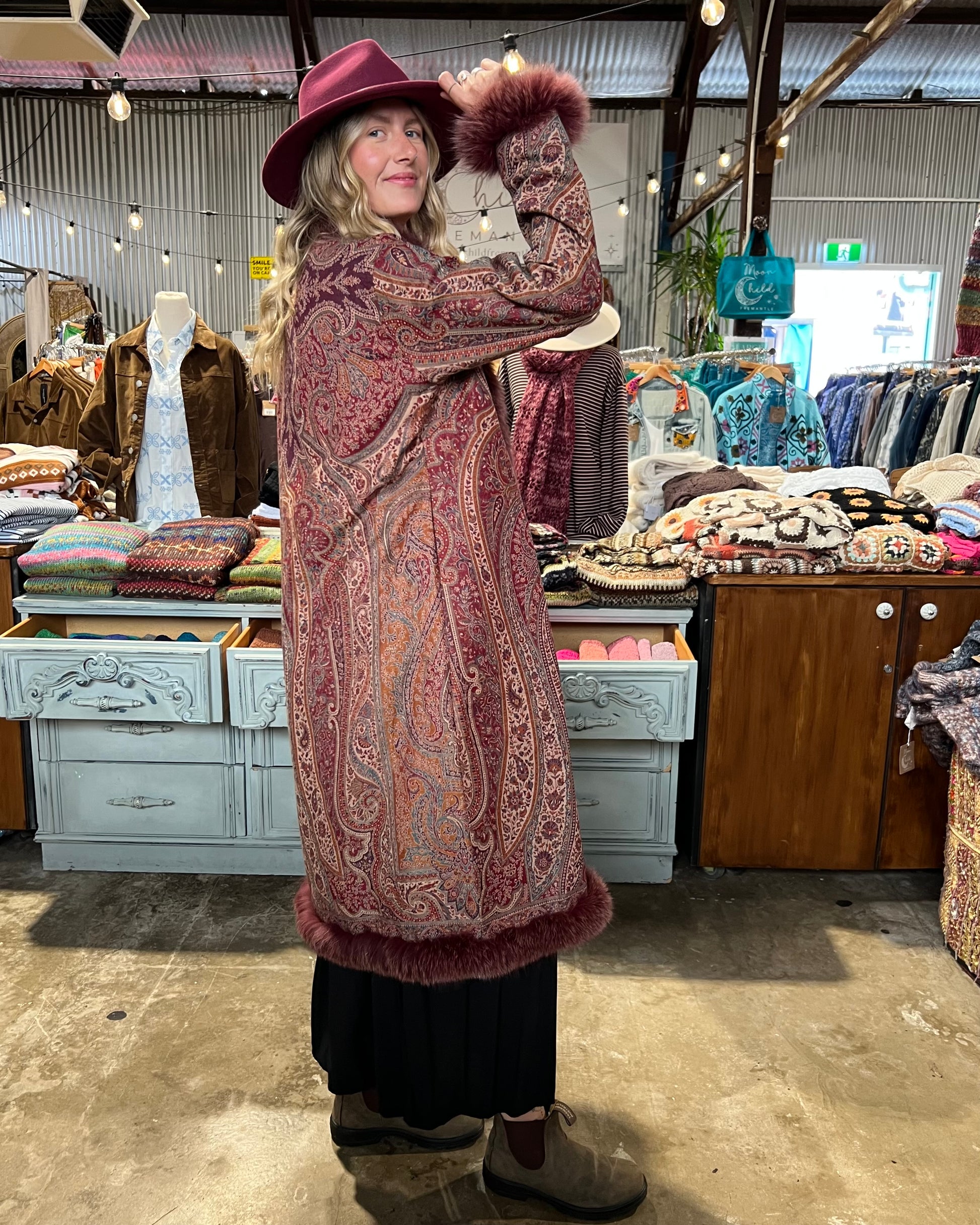 GOLDIE COAT BURGUNDY