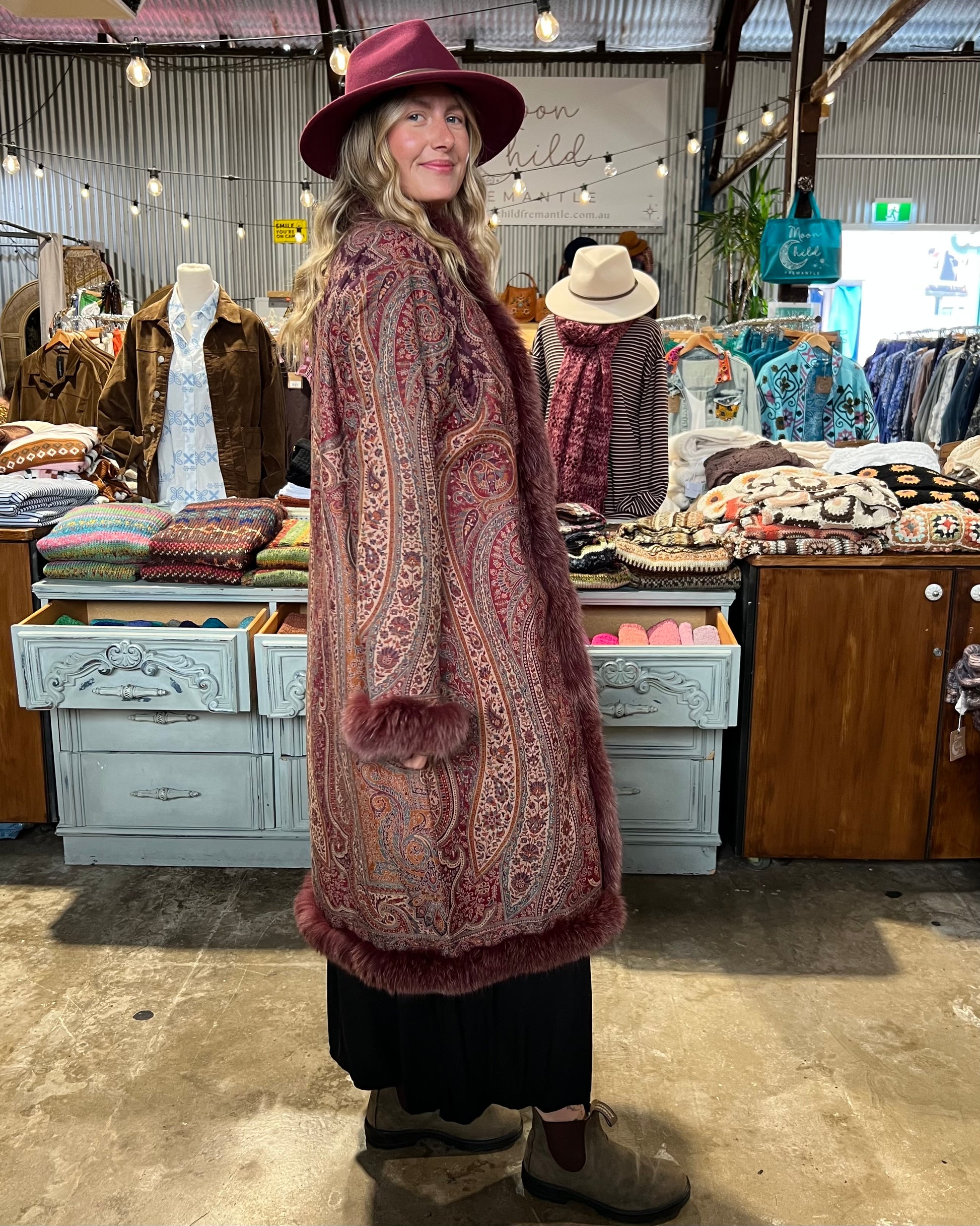 GOLDIE COAT BURGUNDY