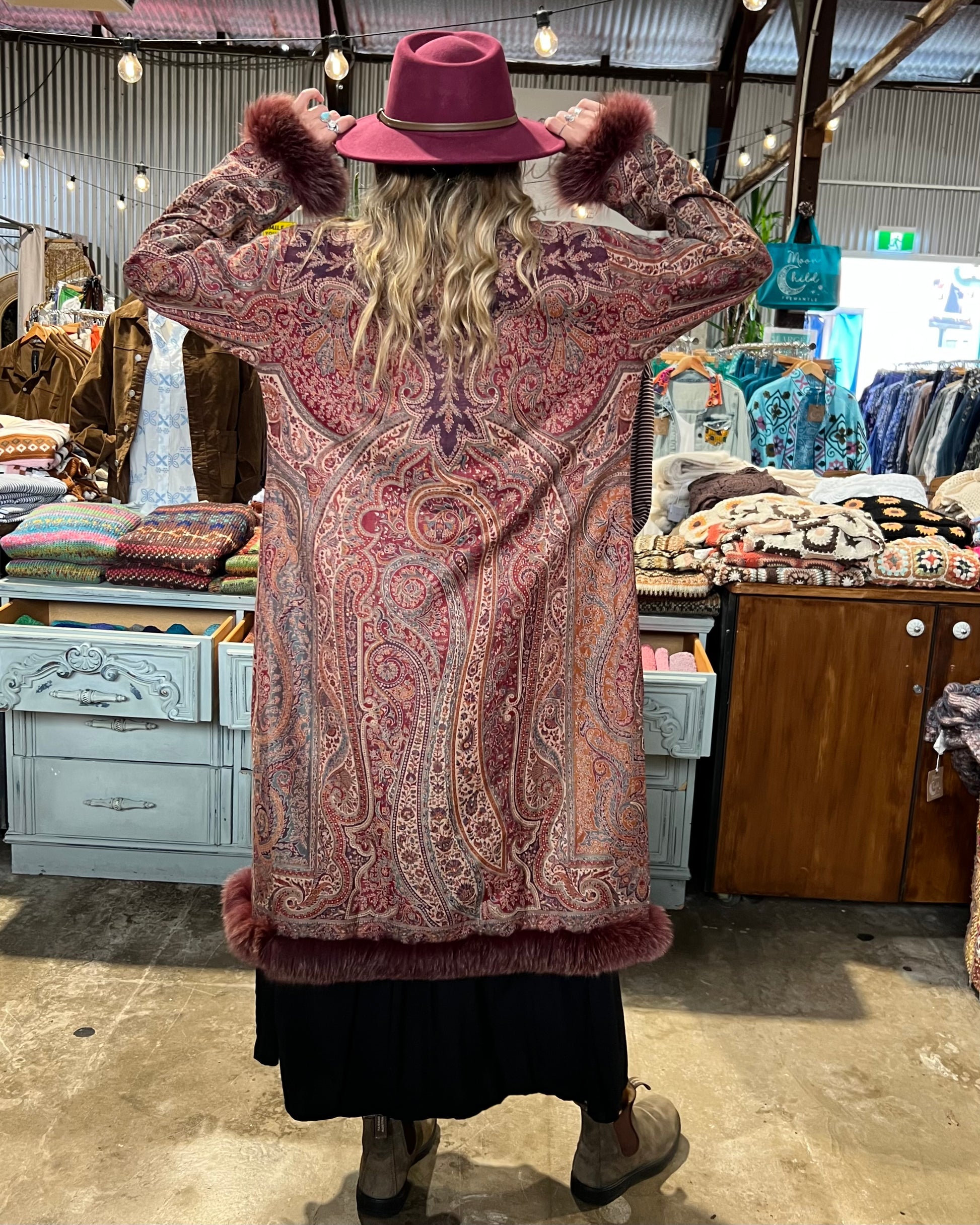 GOLDIE COAT BURGUNDY