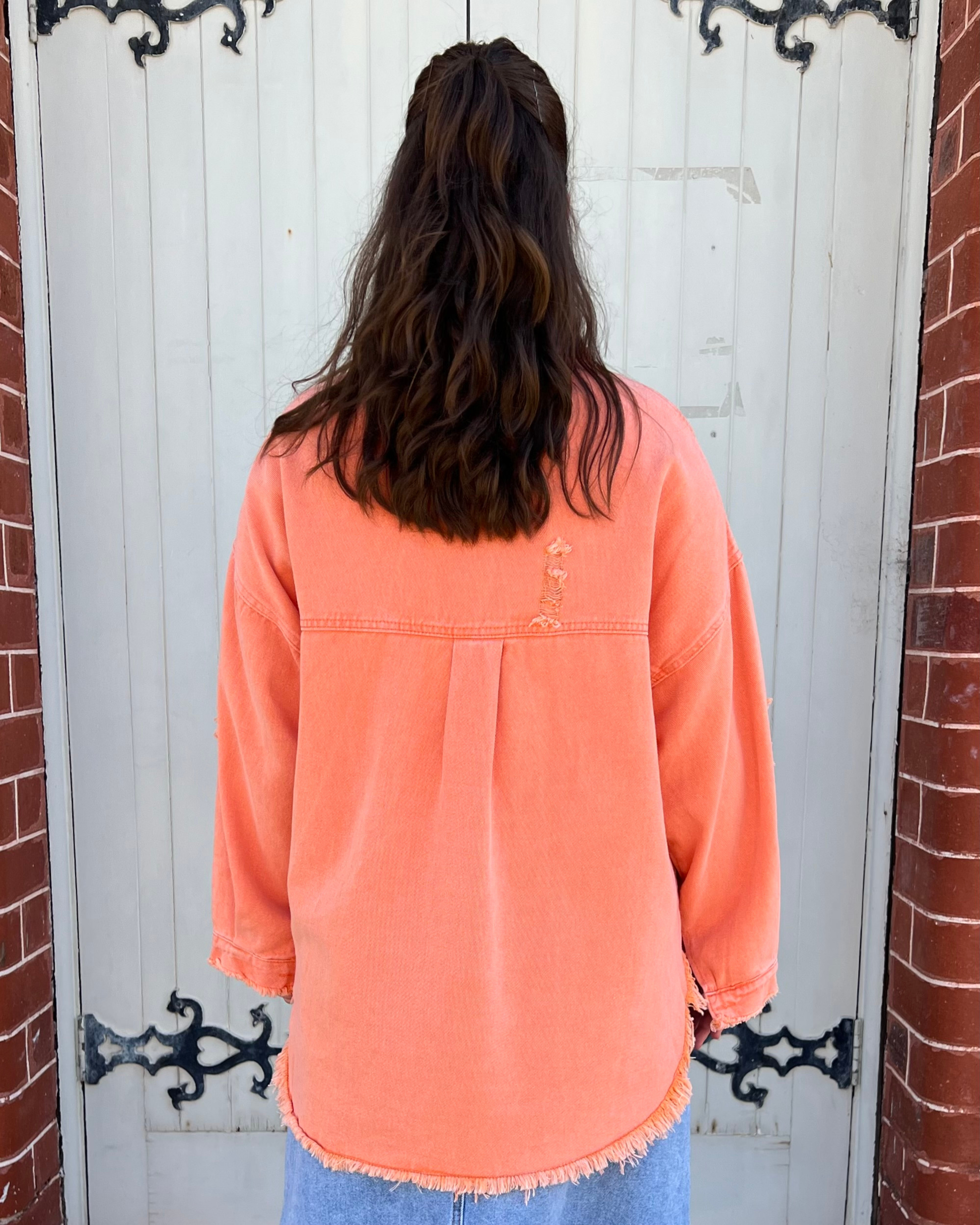 BETTY DENIM JACKET CORAL