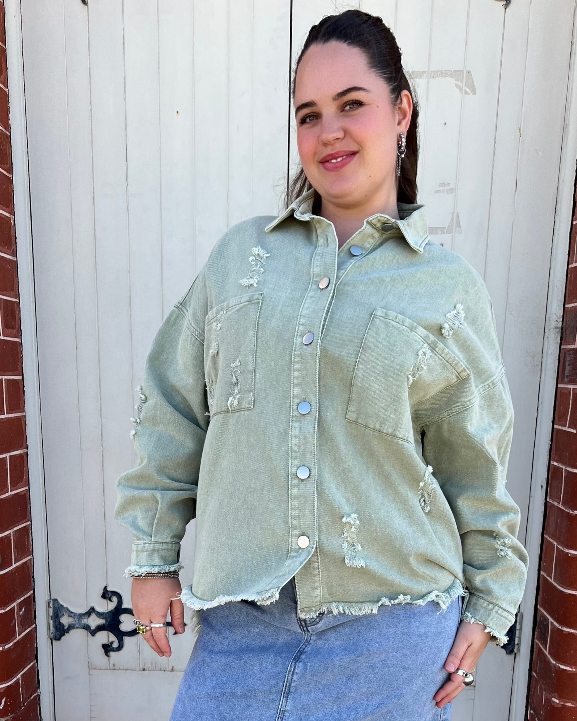 BETTY DENIM JACKET SAGE