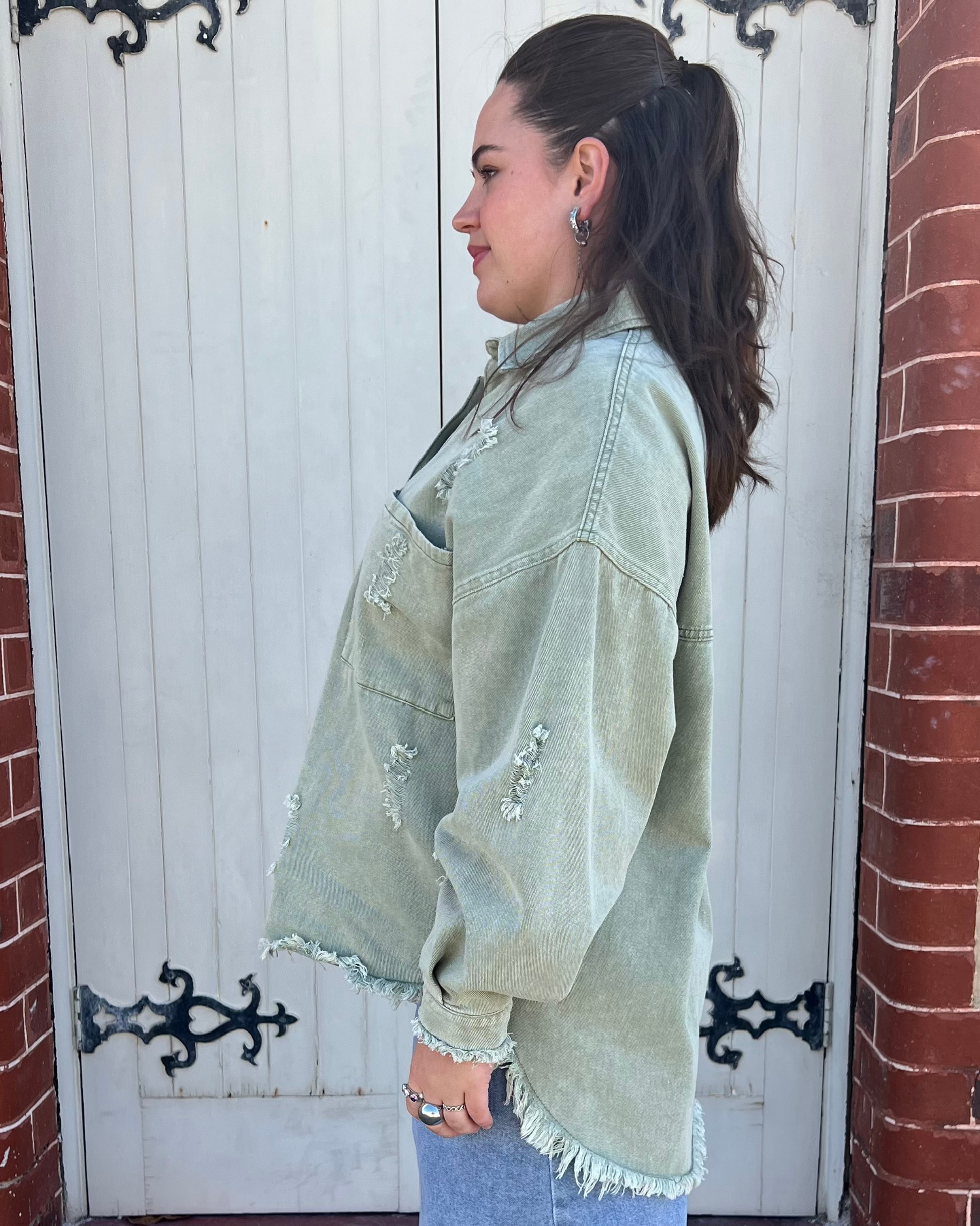 BETTY DENIM JACKET SAGE