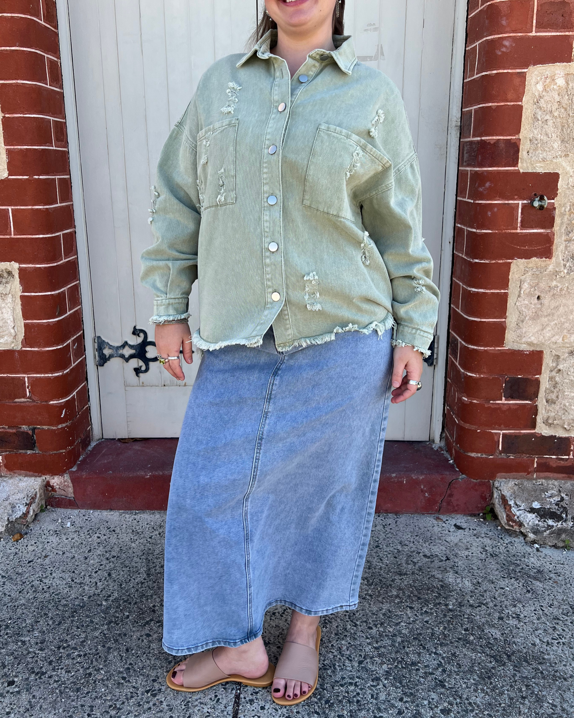 BETTY DENIM JACKET SAGE