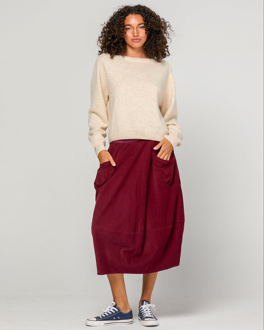CORD GURU SKIRT MERLOT