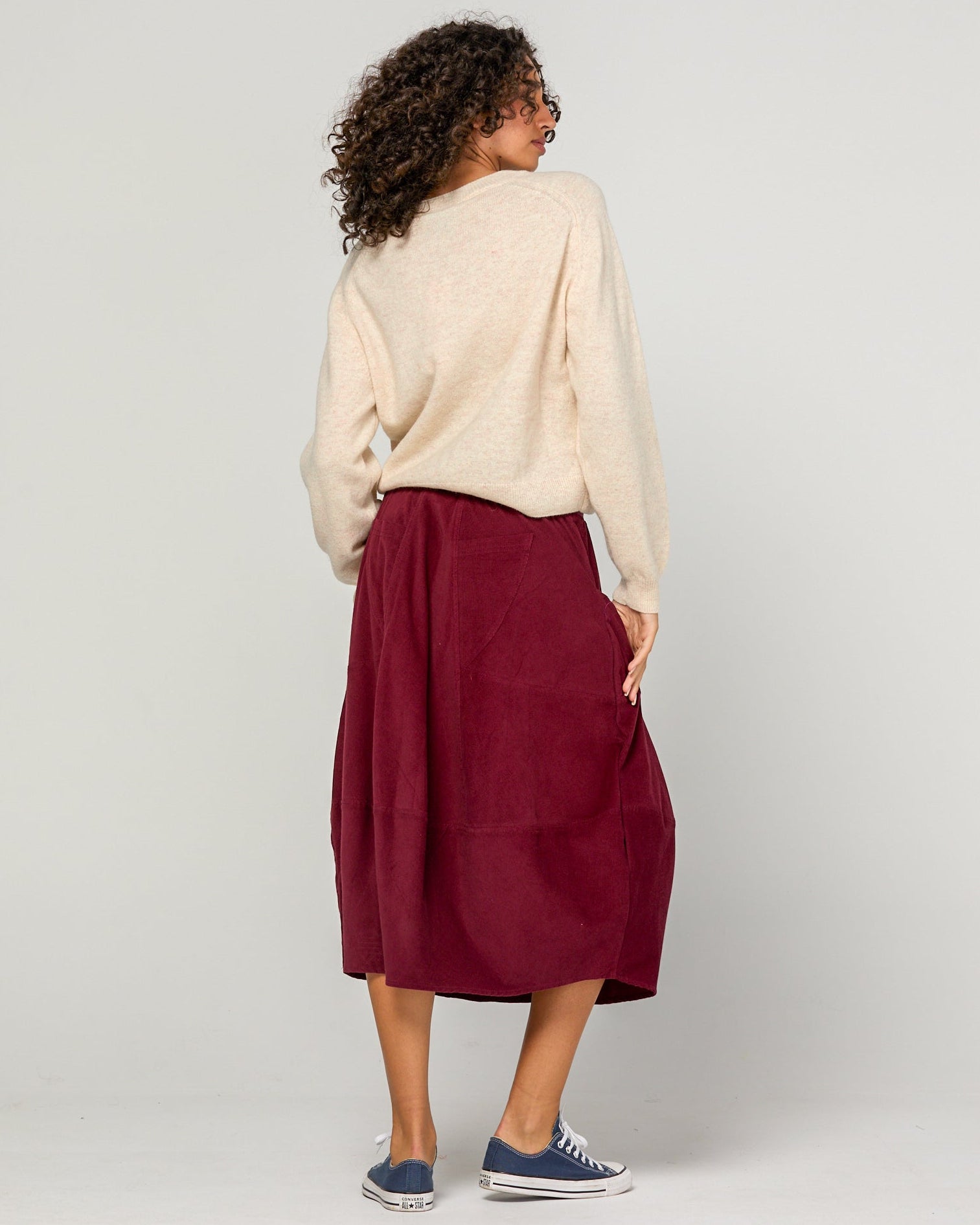 CORD GURU SKIRT MERLOT