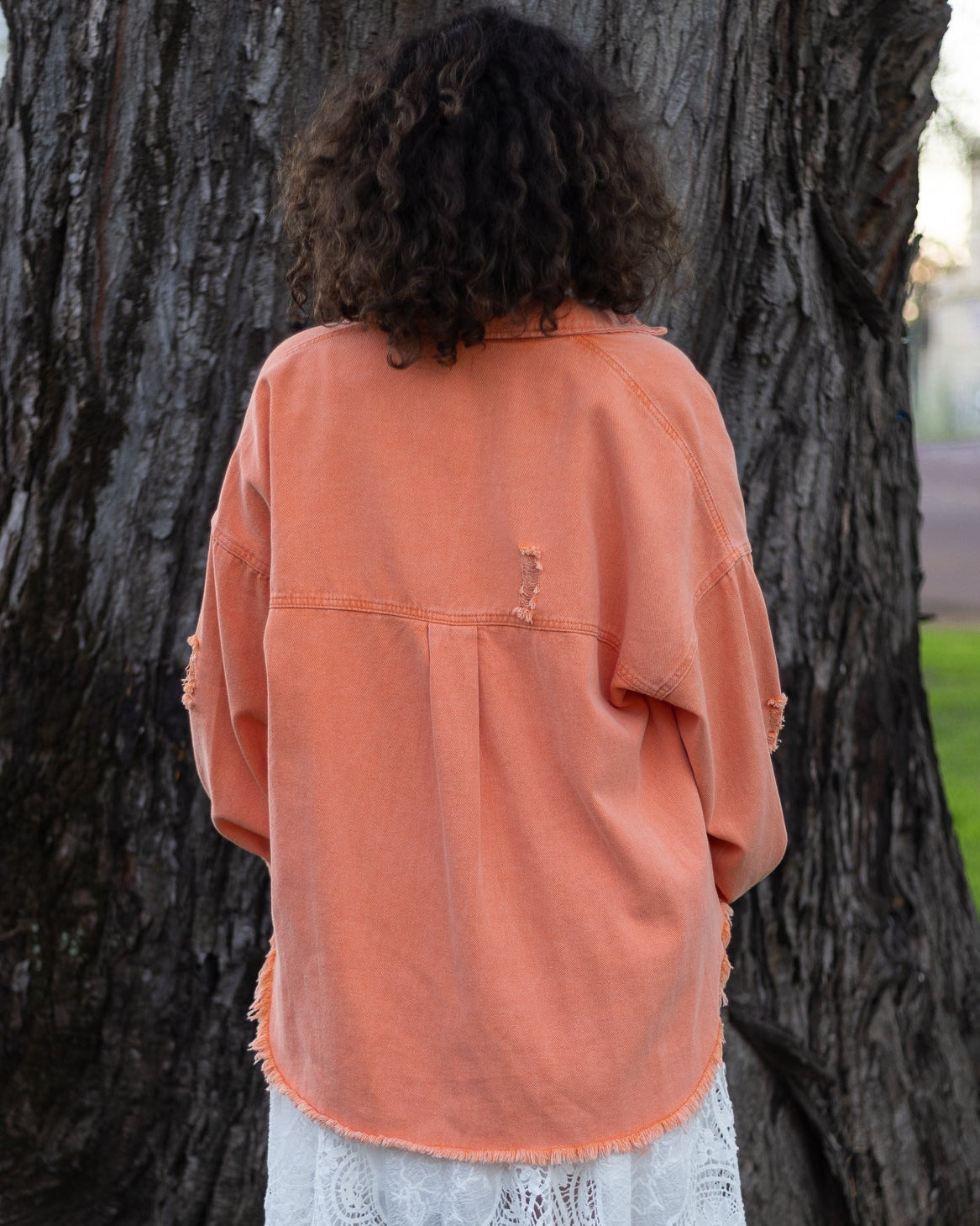 BETTY DENIM JACKET CORAL