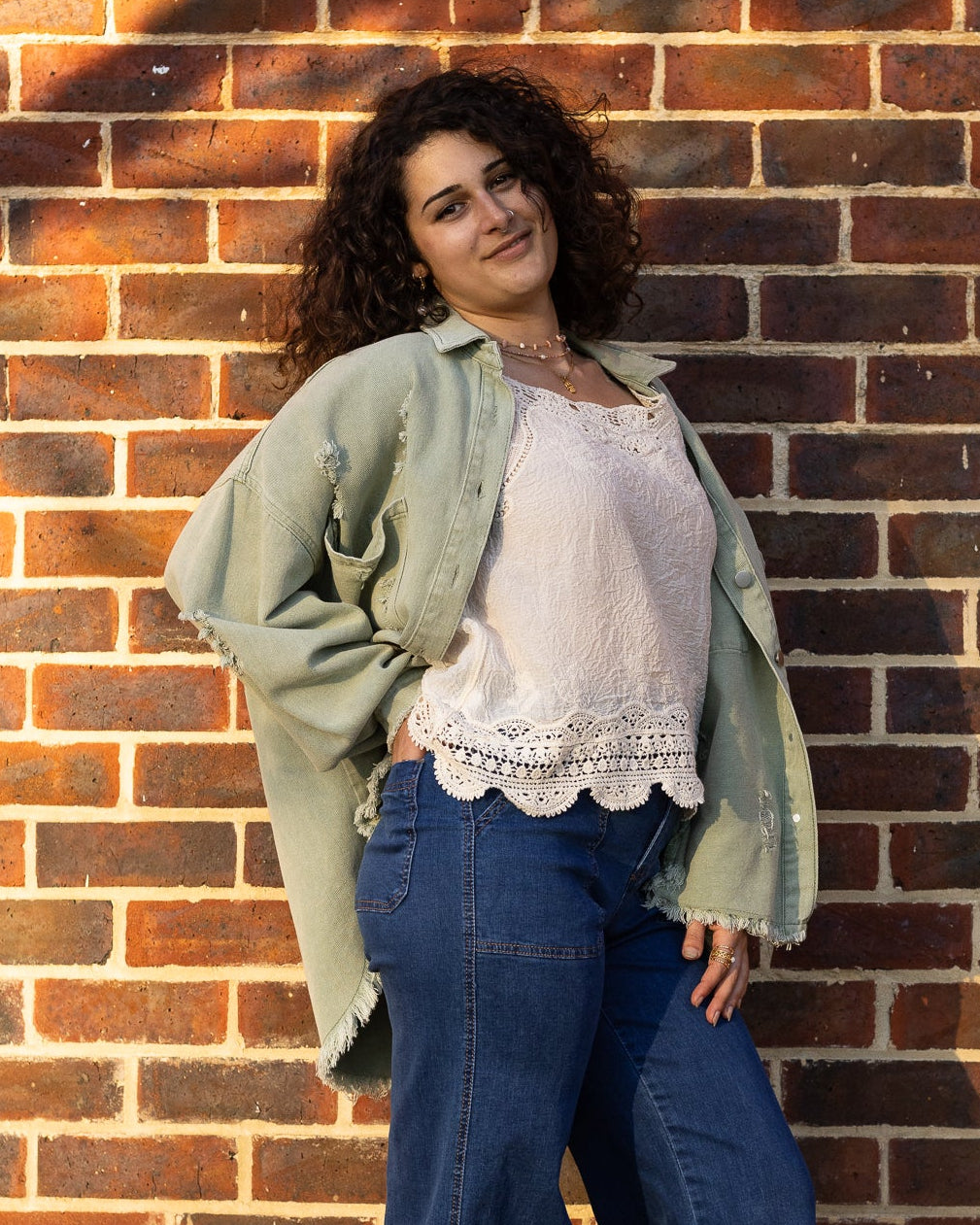 BETTY DENIM JACKET SAGE