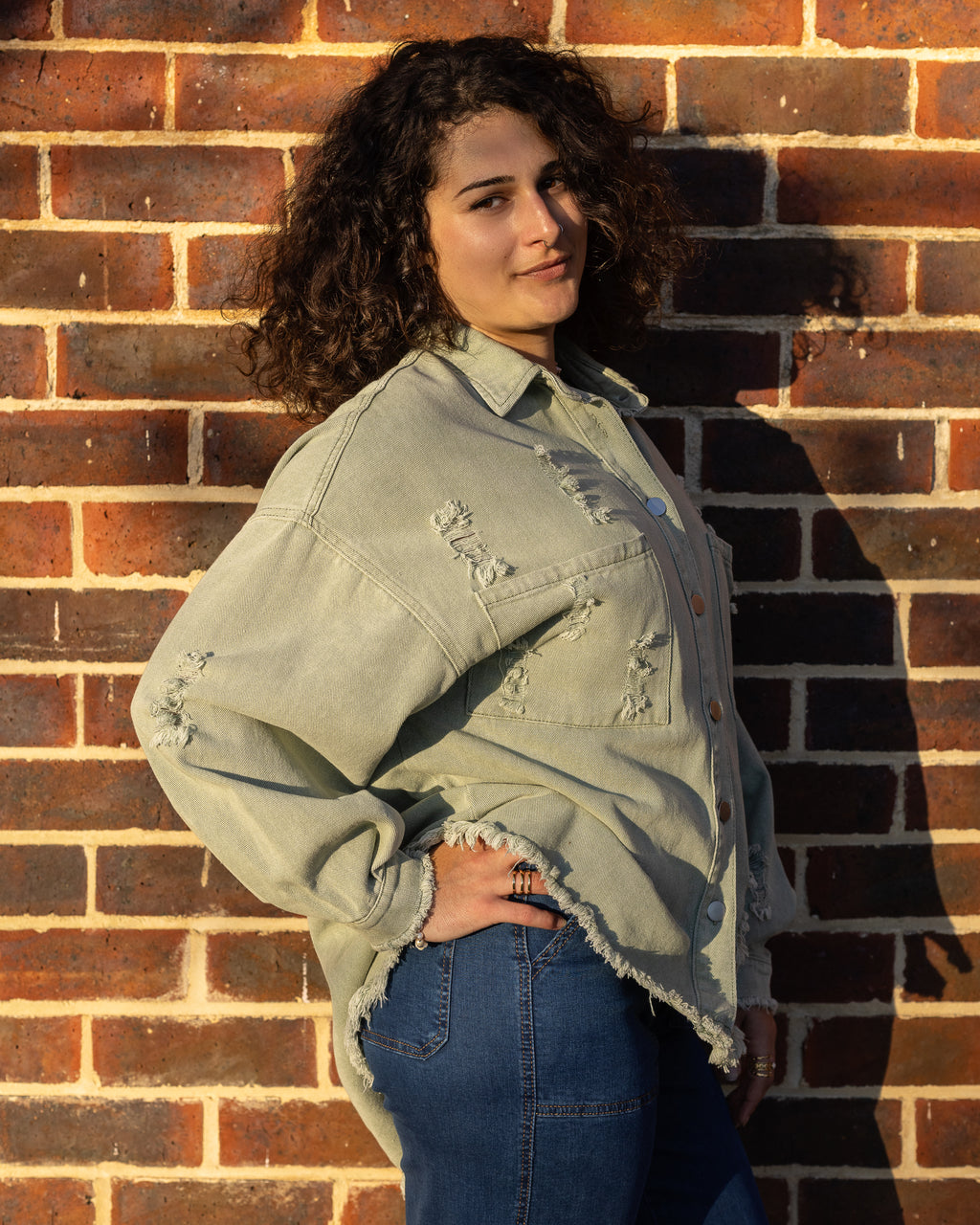 BETTY DENIM JACKET SAGE