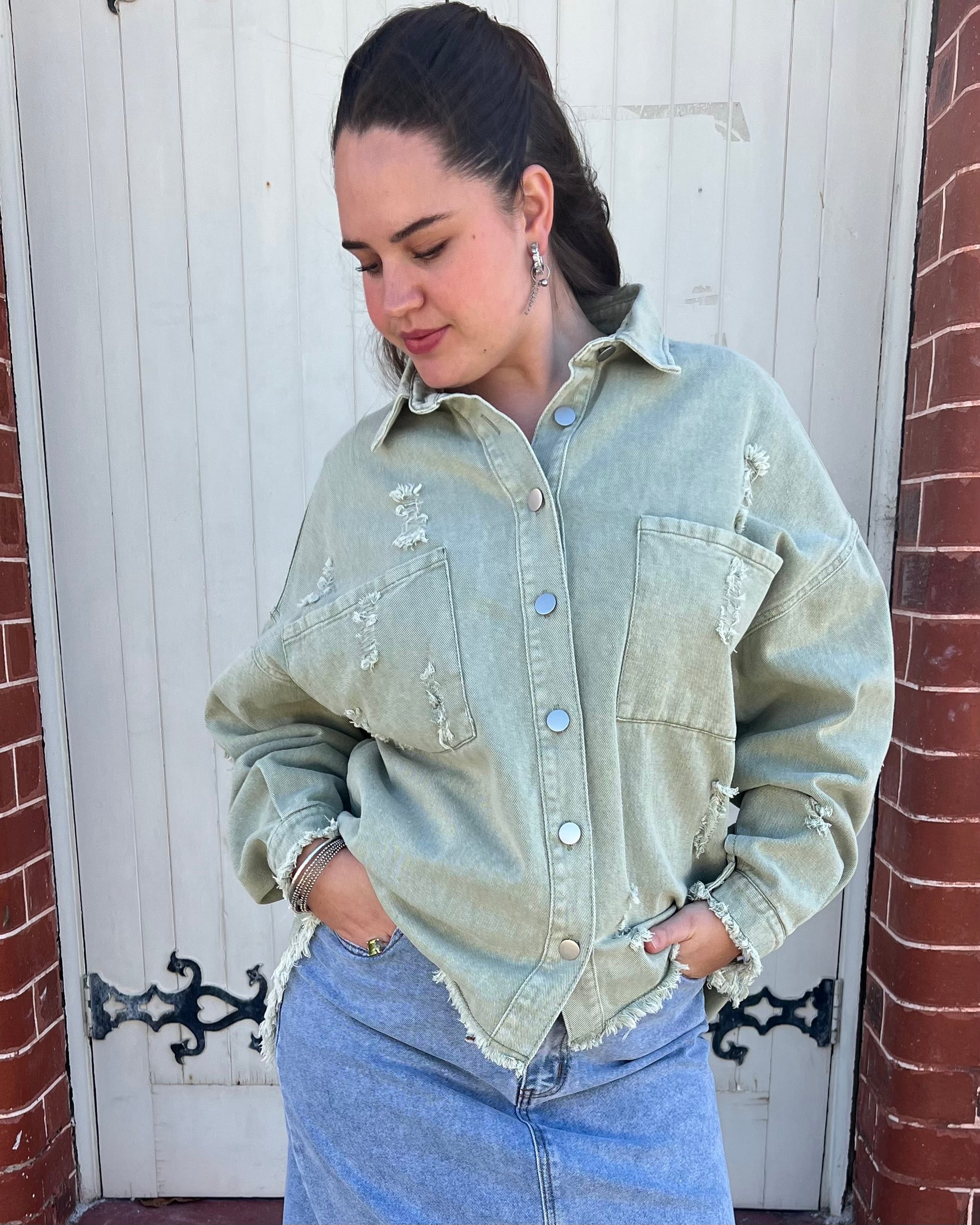BETTY DENIM JACKET SAGE