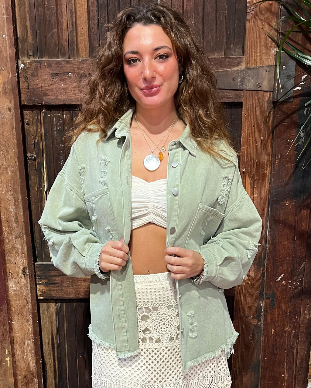 BETTY DENIM JACKET SAGE