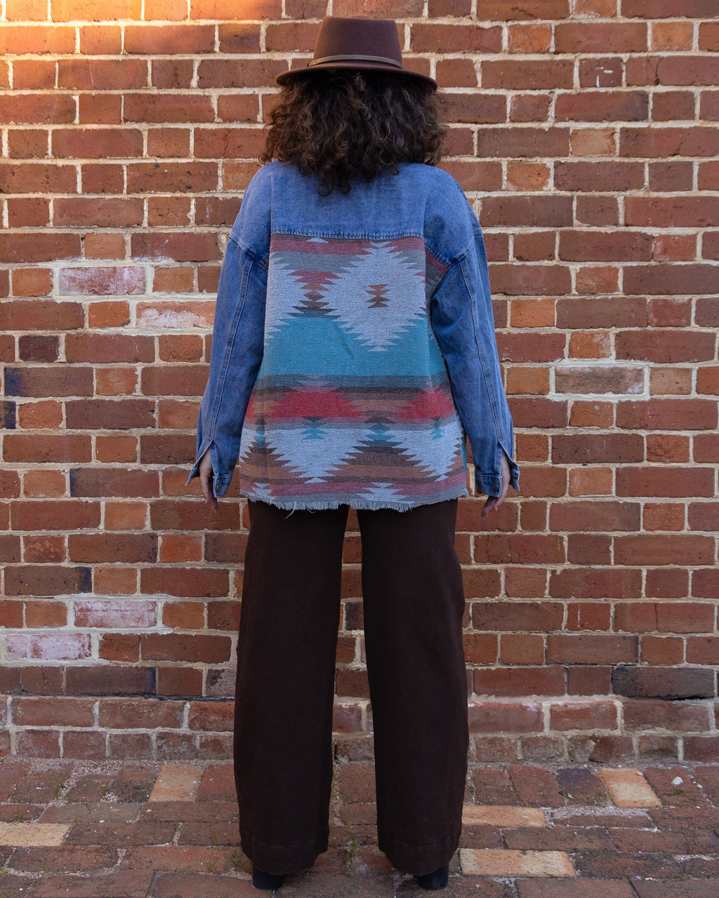 AZTEC DENIM JACKET BLUE