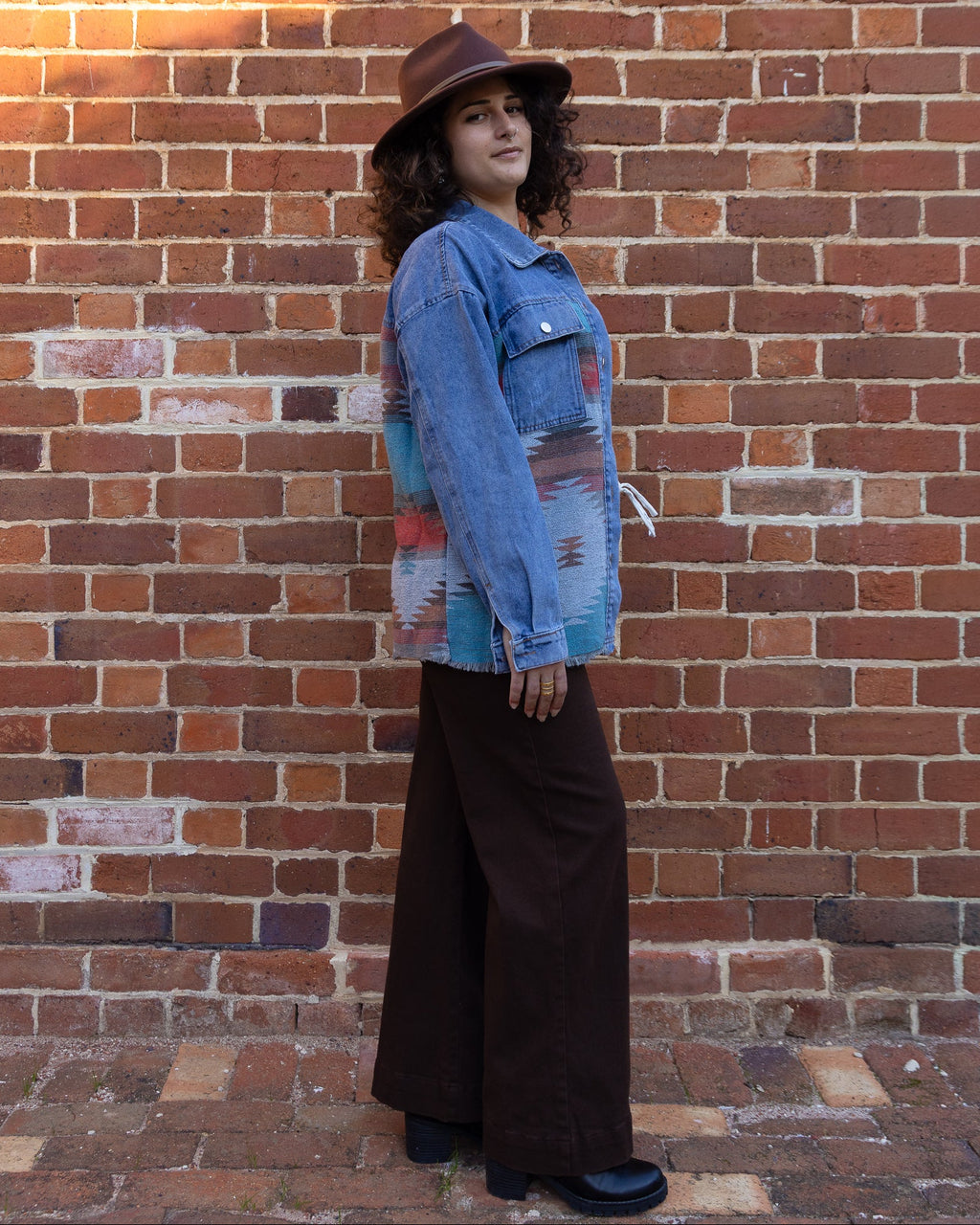 AZTEC DENIM JACKET BLUE