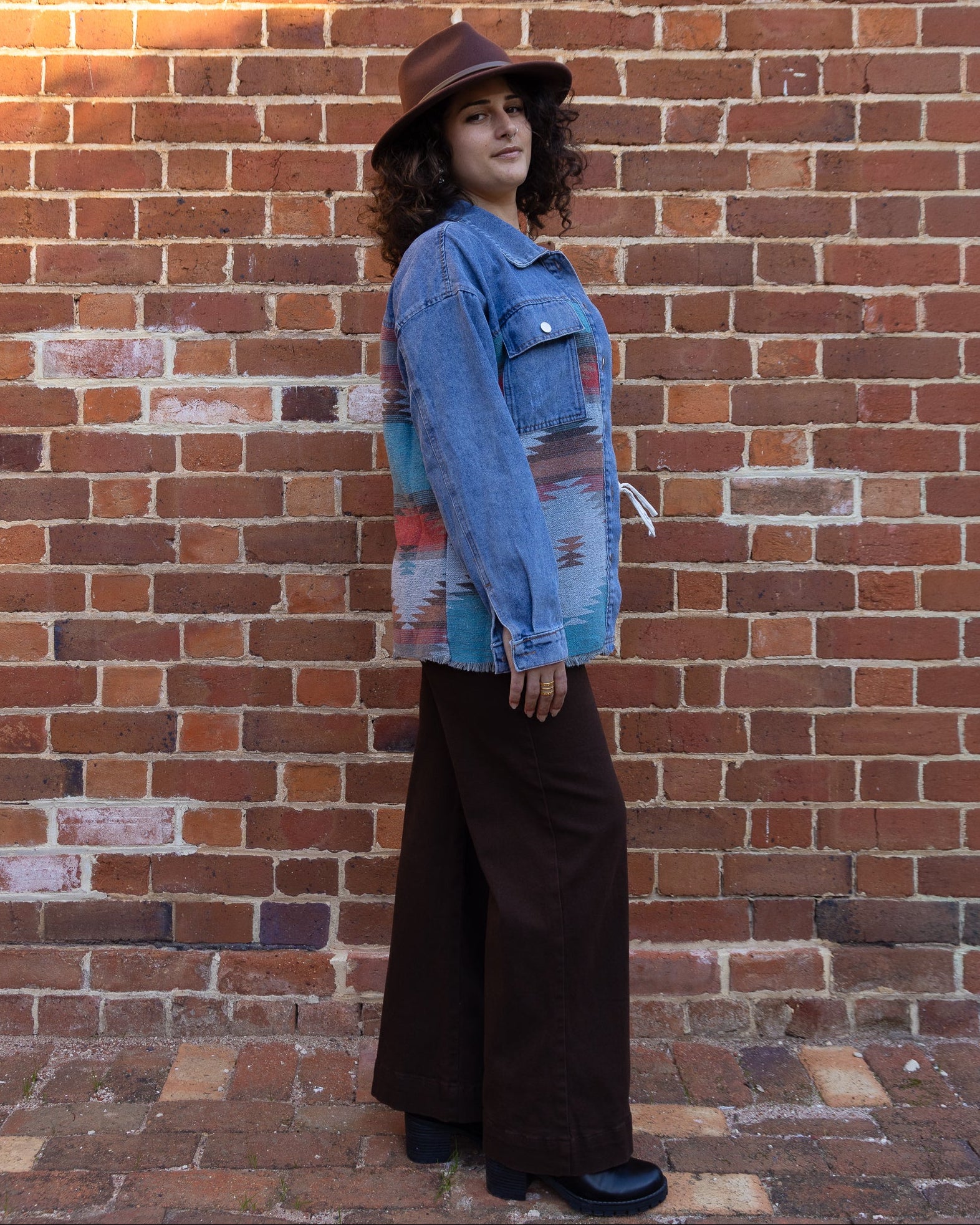 AZTEC DENIM JACKET BLUE