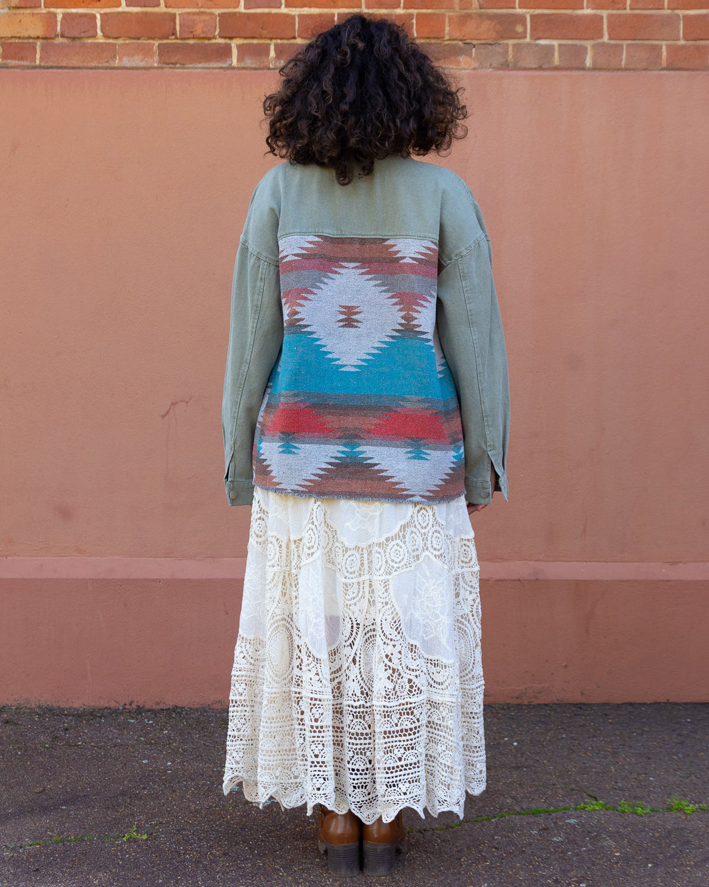AZTEC DENIM JACKET SAGE
