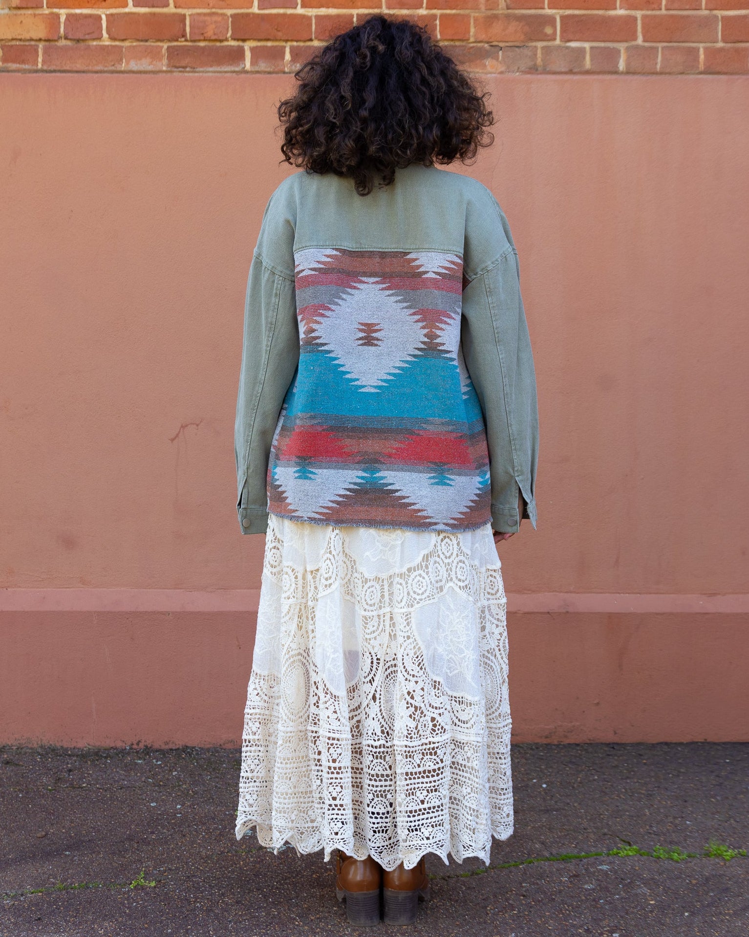 AZTEC DENIM JACKET SAGE