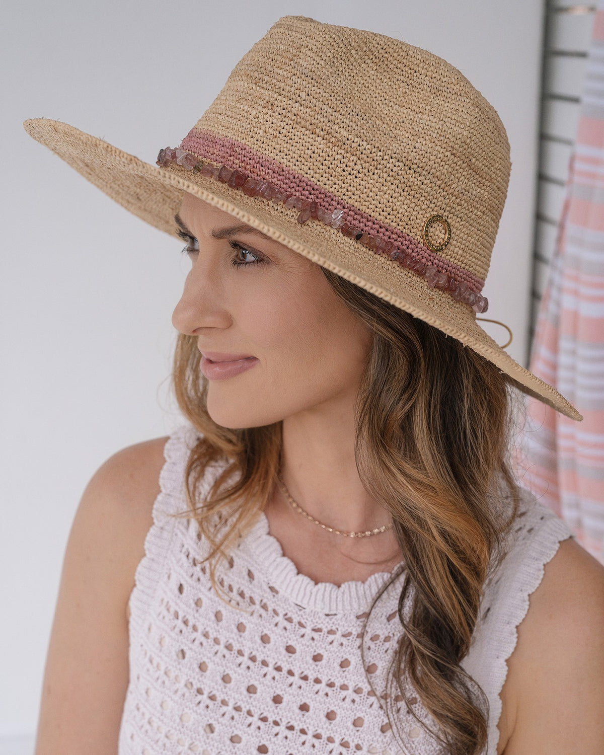 CAMILLA PANAMA HAT BLUSH