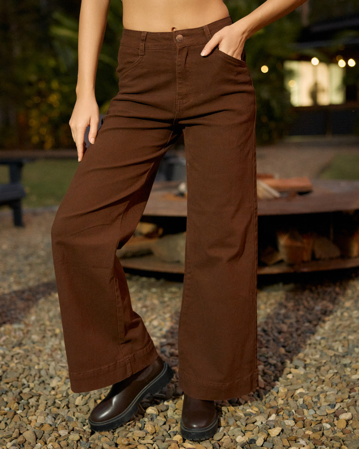HARMONY DENIM JEANS DARK CHOCOLATE