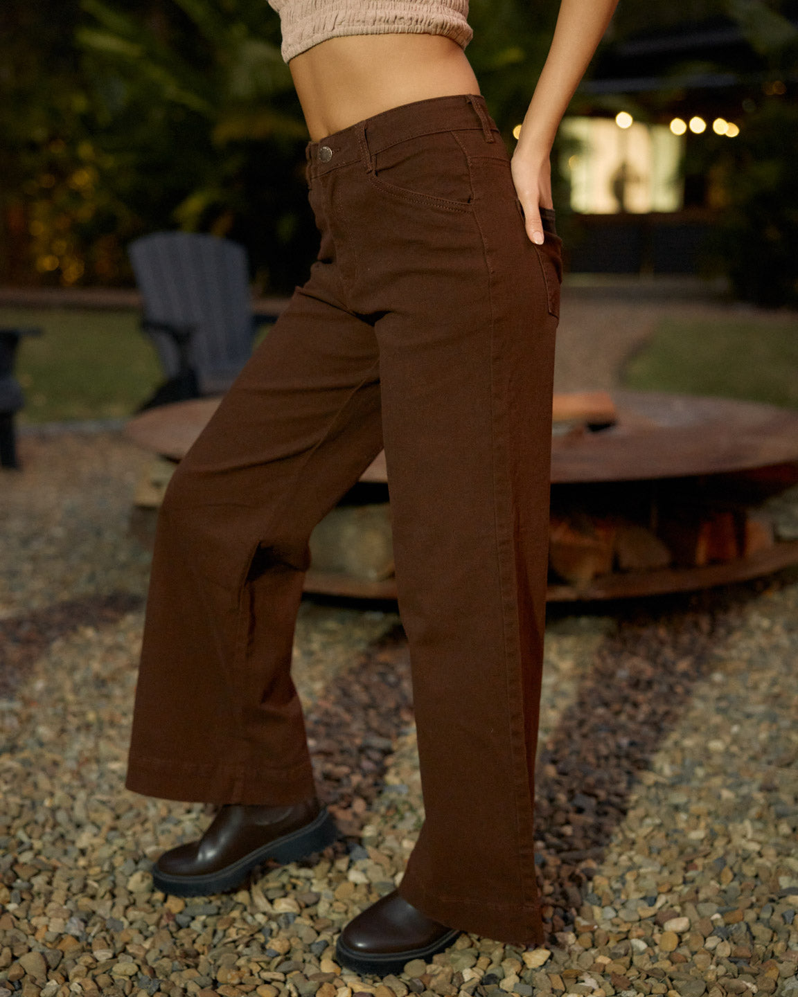 HARMONY DENIM JEANS DARK CHOCOLATE