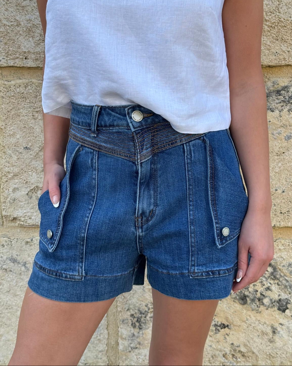 MYKOS DENIM SHORT DARK BLUE