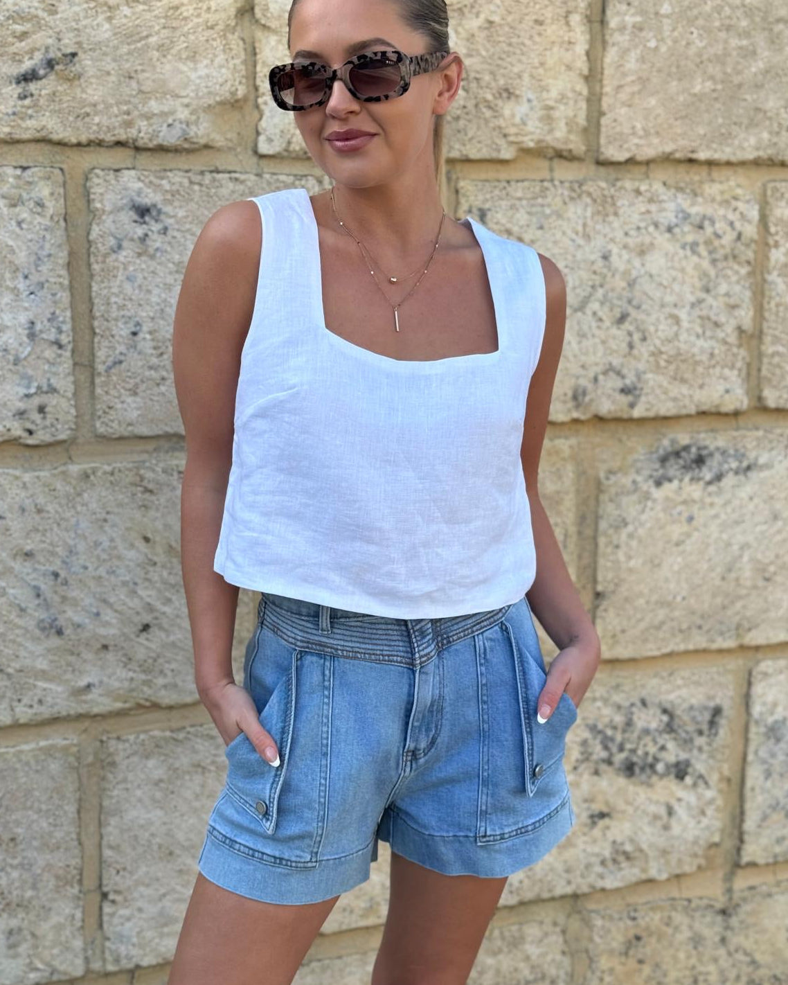 MYKOS DENIM SHORT LIGHT BLUE