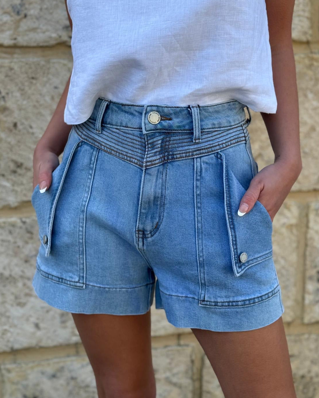 MYKOS DENIM SHORT LIGHT BLUE