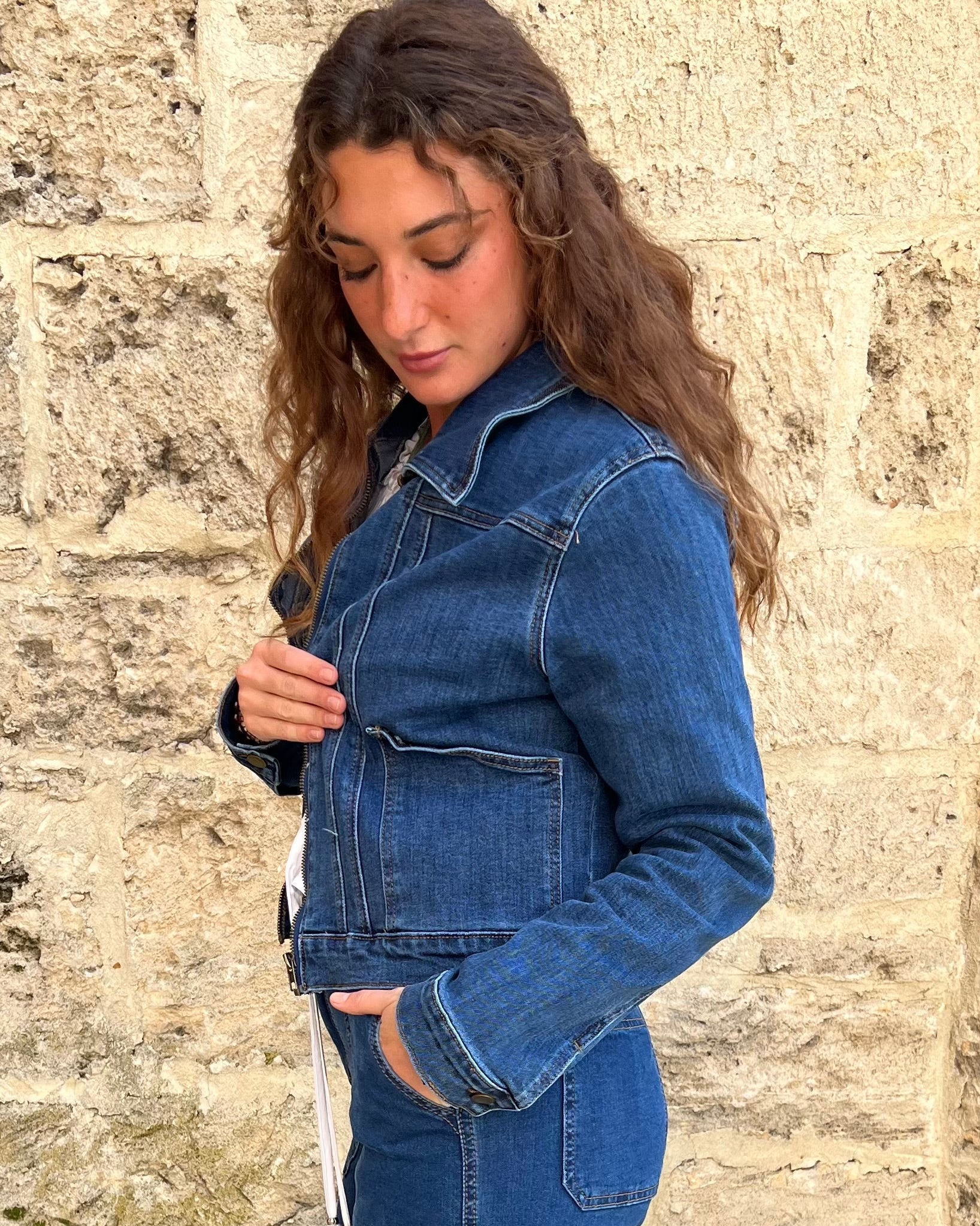 GENESIS ZIP DENIM JACKET DARK BLUE