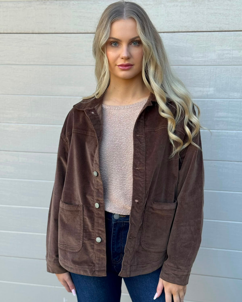 ROAM FREE SCOOP CORD JACKET CHOCOLATE