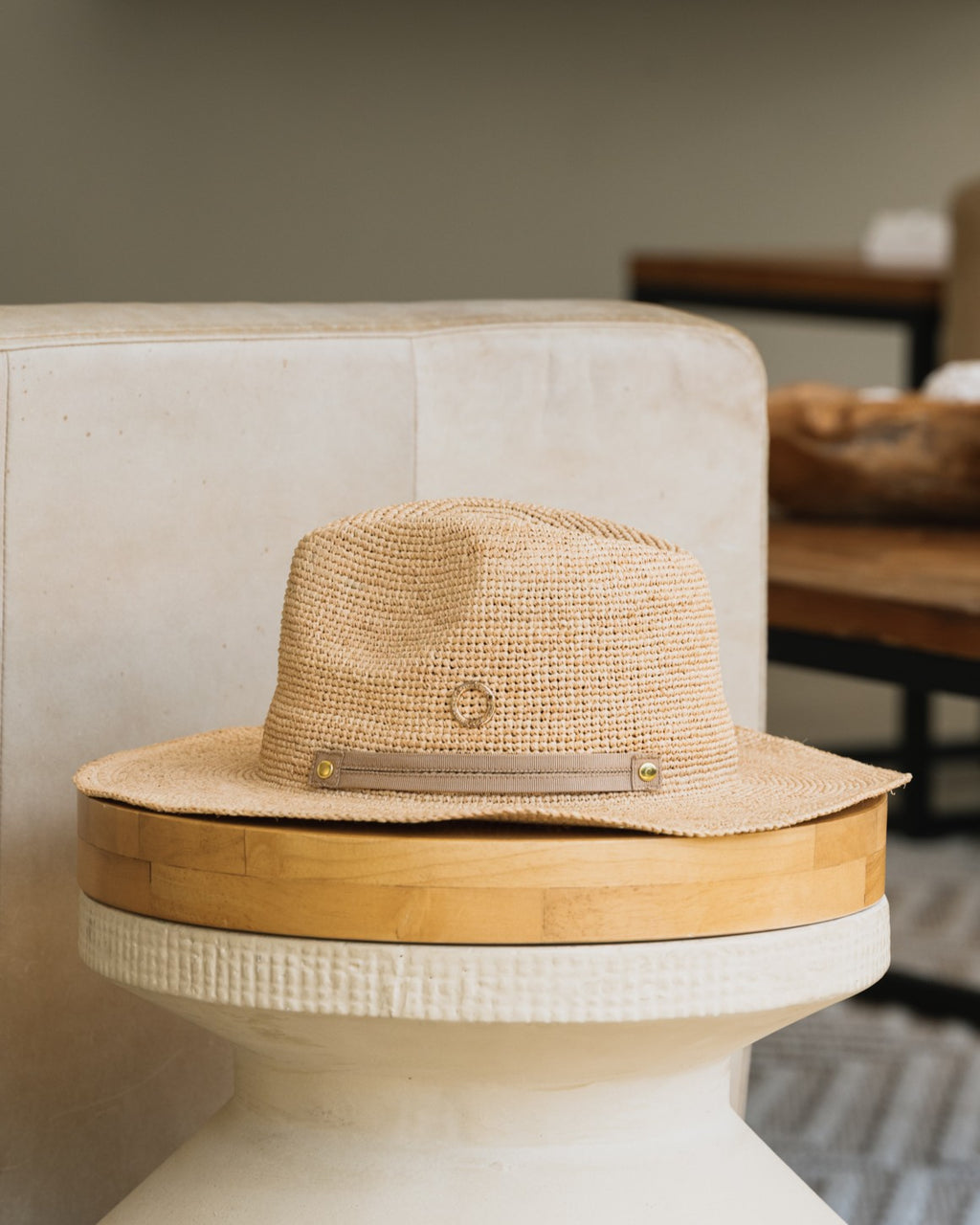 CHARLEY FOLDABLE RAFFIA PANAMA HAT NATURAL