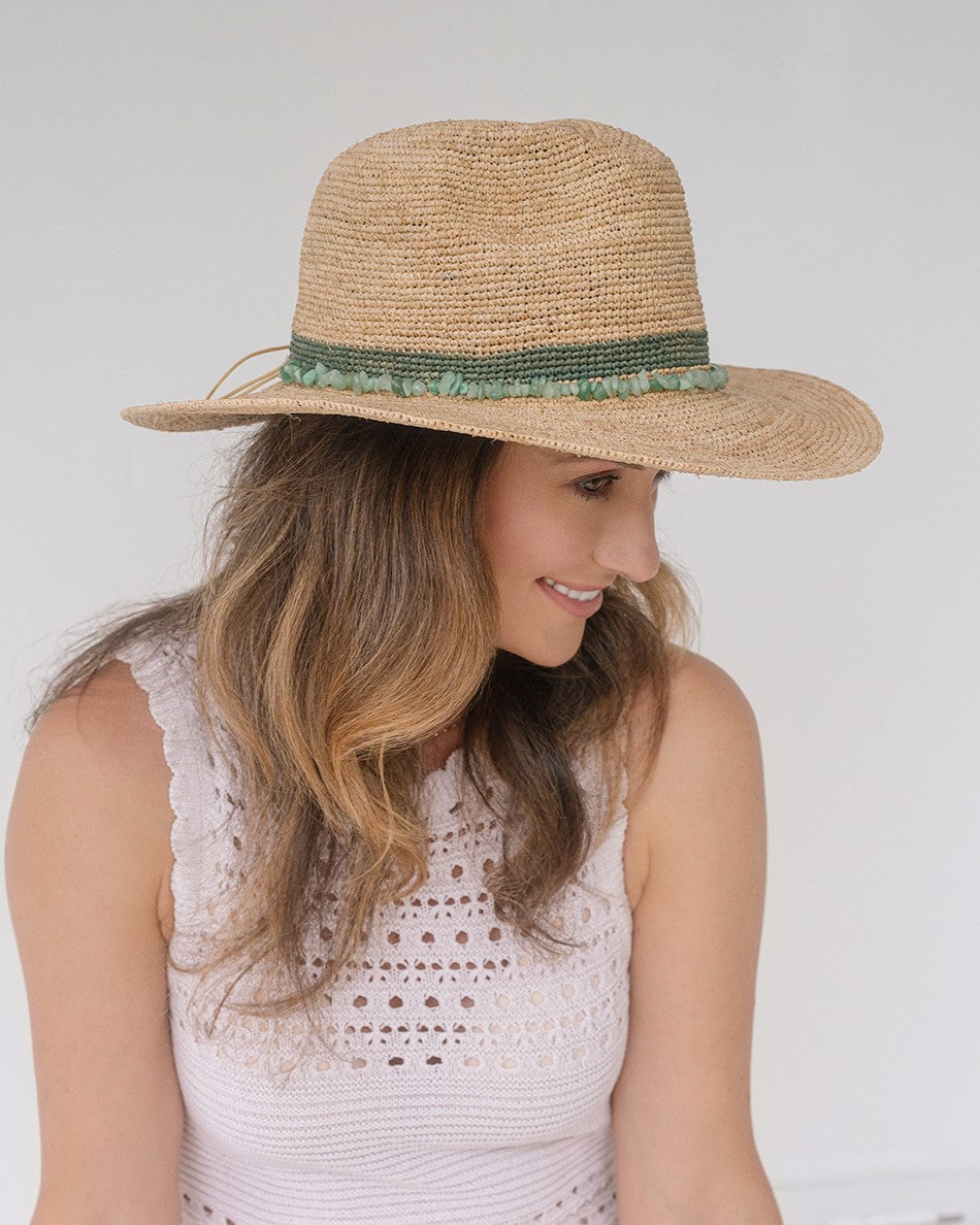 CHELSEA PANAMA HAT EMERALD