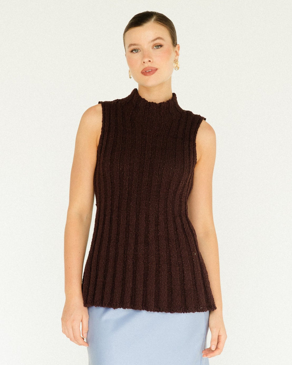 CHERITH KNIT TANK CHOCOLATE