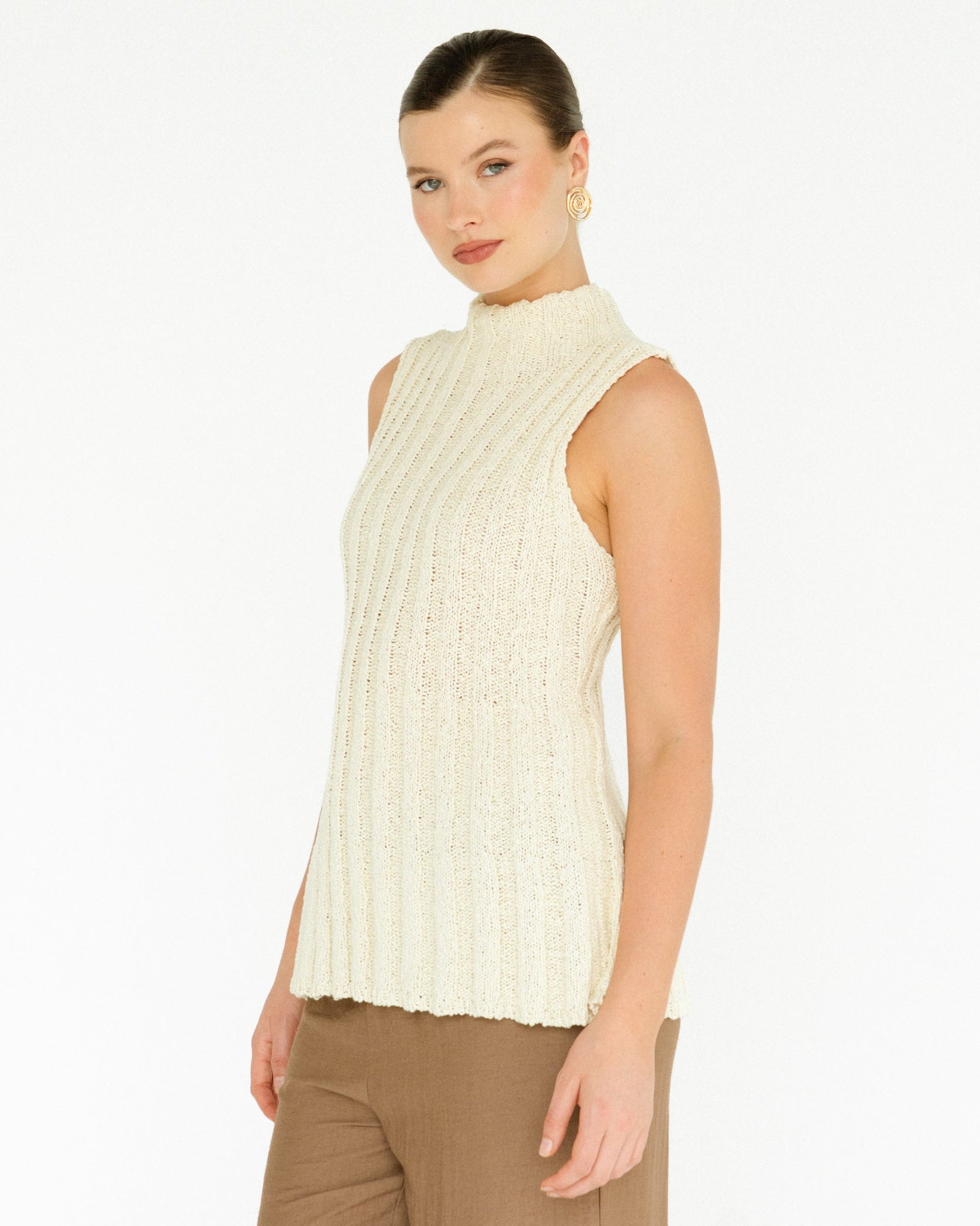 CHERITH KNIT TANK VINTAGE CREAM