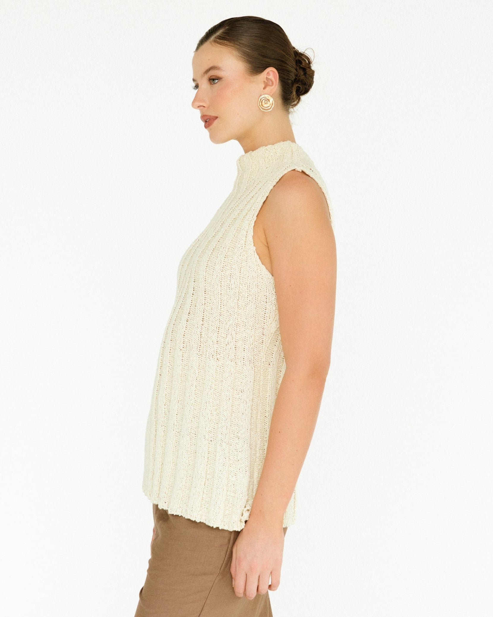 CHERITH KNIT TANK VINTAGE CREAM