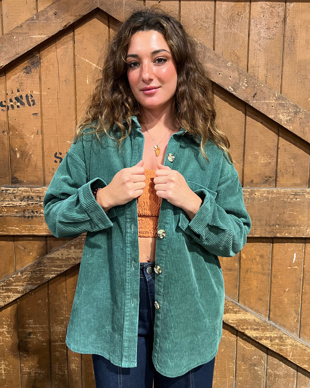 CORD SHACKET GREEN