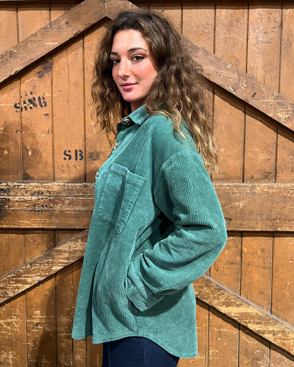CORD SHACKET GREEN